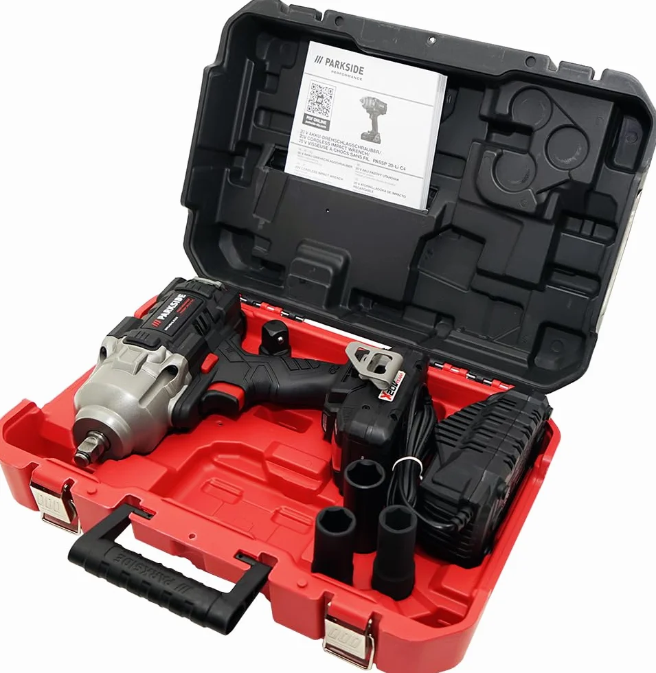 HEADNMORE® Paquete - PARKSIDE PERFORMANCE® Atornillador de impacto con batería PASSP 20-Li C4 incl. Batería inteligente de 4Ah + Llavero