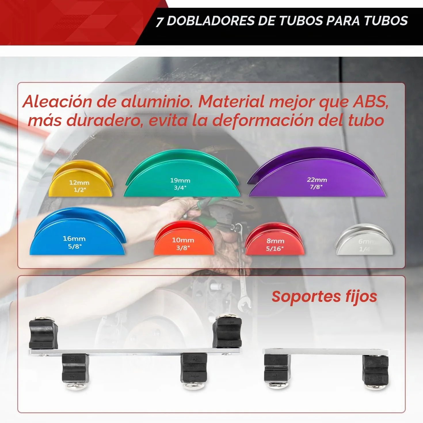 Dobladora de tubos de cobre y tubos de freno manual con cortador de tubos, desbarbador para aire acondicionado, alicates de flexión, línea de freno, herramienta de flexión de 1/4 "- 7/8"