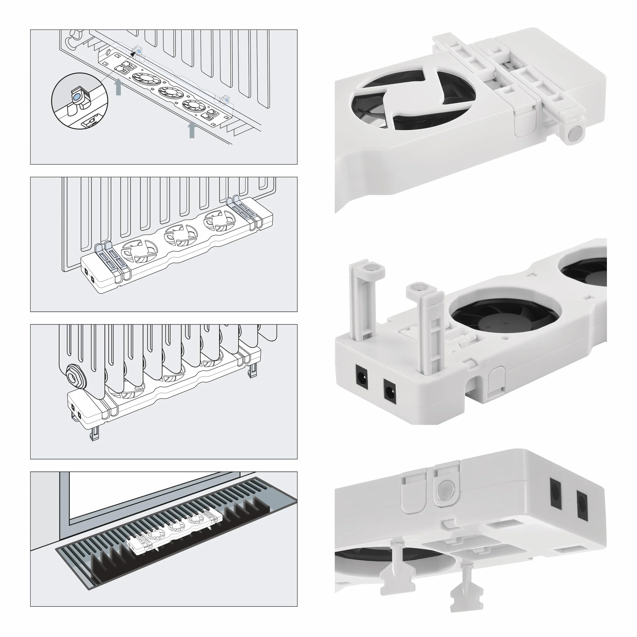 EMOS ventilador calefactor DUO, 2 unidades, sensor temperatura y regulador, cargador, accesorios, flujo aire 36 m³/h, ahorro energía