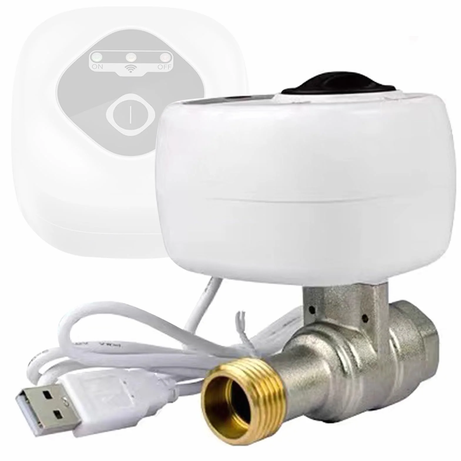 Válvula de bola HUIOP Válvula de bola inteligente WiFi Válvula de cierre automático de agua Compatible con control de aplicaciones/3 modos de sincronización/alarma de fuga de agua y gas Compatible con