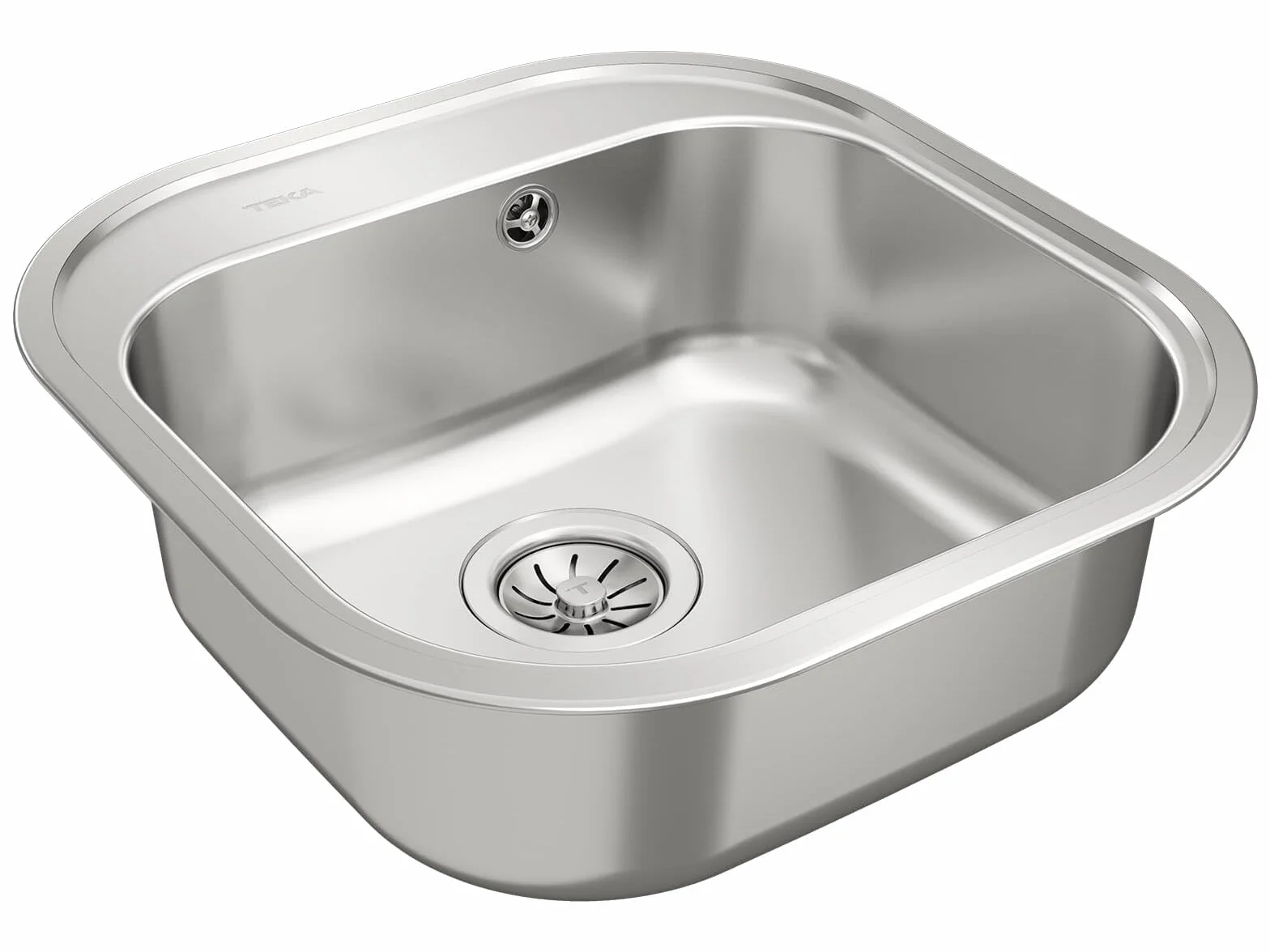 TEKA Fregadero Encastrado 1 Seno para Mueble 45cm, Acero Inoxidable, Incluye Escurridor y Válvula Automática, Modelo Stylo 1C