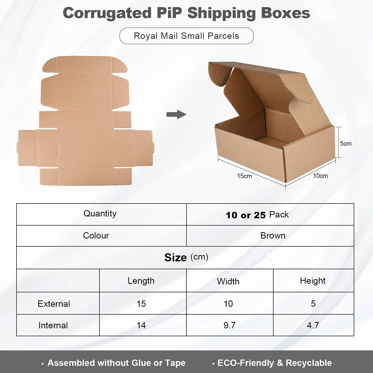 25 Piezas Cajas de Cartón Corrugado, 150x100x50mm Cajas de Paquetes Pequeños, Cajas de Embalaje para Negocios, Correos, Almacenamiento o Regalo
