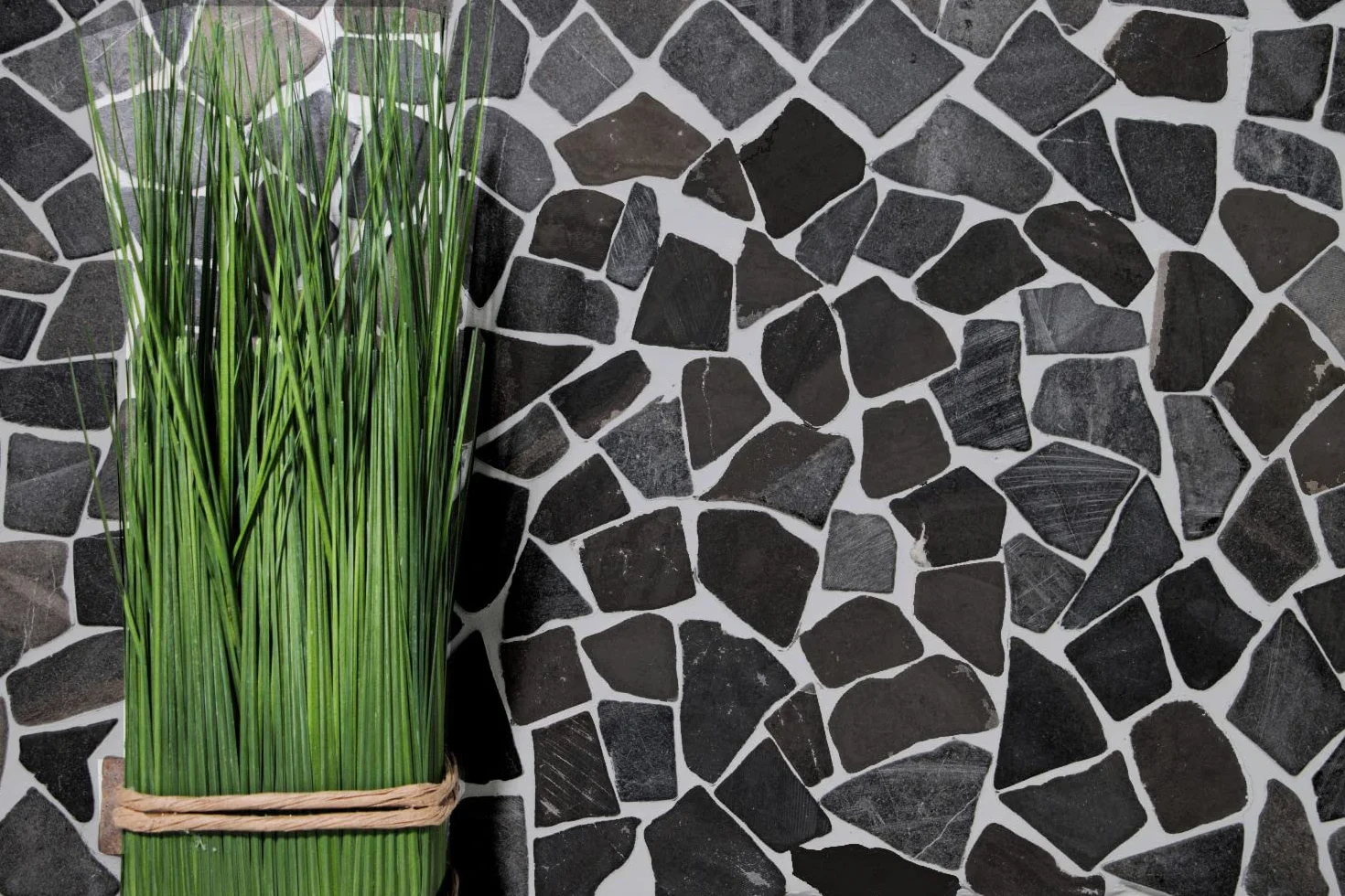 Azulejo de mosaico gris mármol piedra natural rotura ciot neromarquina para suelo y pared baño cocina azulejos revestimiento de baño placa de mosaico Gris Antracita - Negro (Impregnado)