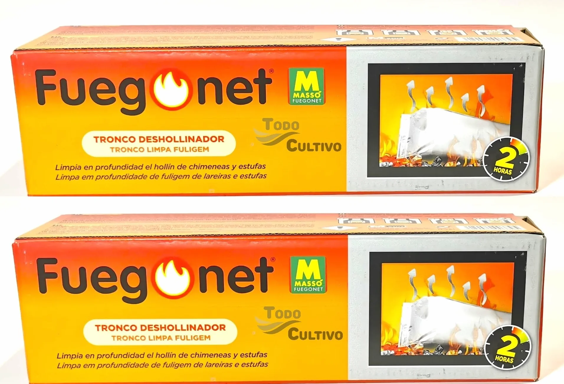 Tronco deshollinador para chimeneas y estufas. Pack de 2 uds. Antihollin de maxima eficacia