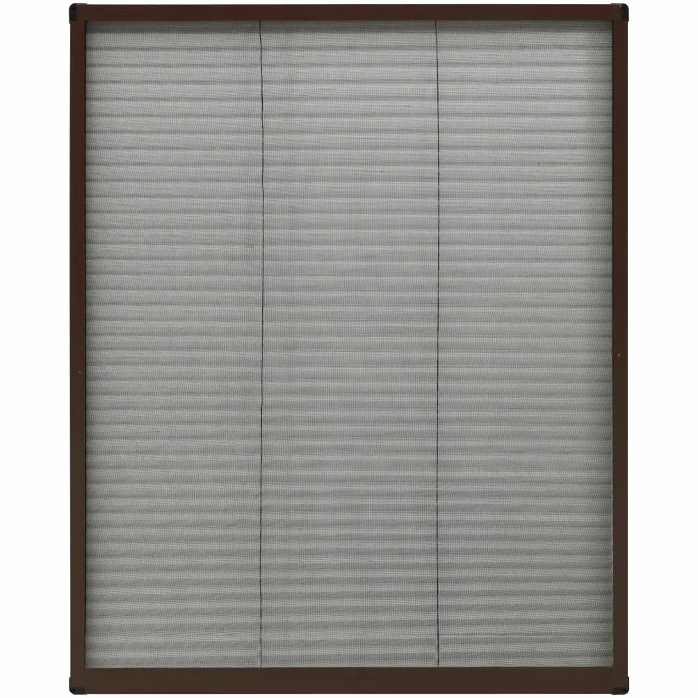 vidaXL Mosquitera Plisada para Ventanas Red Rejilla contra Insectos Moscas Cortina Plisada Ajustar Verano Fácil de Colocar Aluminio Marrón 80x100 cm