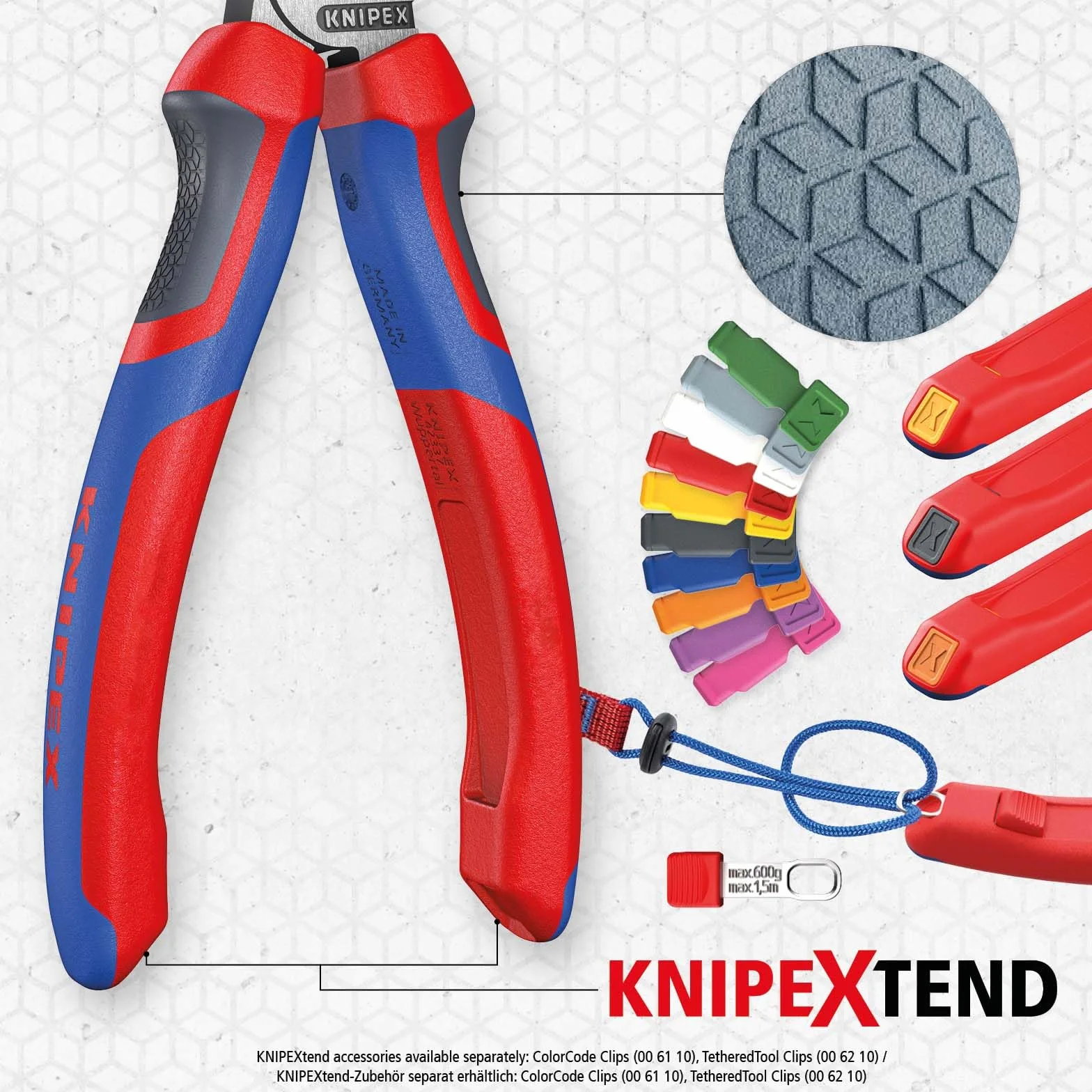 KNIPEX Alicate universal con cartulinas autoservicio con mangos confort 180 mm, 03 02 180 SB