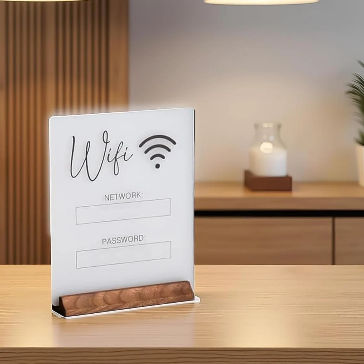 Pizarra De Acrílico Blanco Con Contraseña WiFi, Señal WiFi Estilo Pizarra