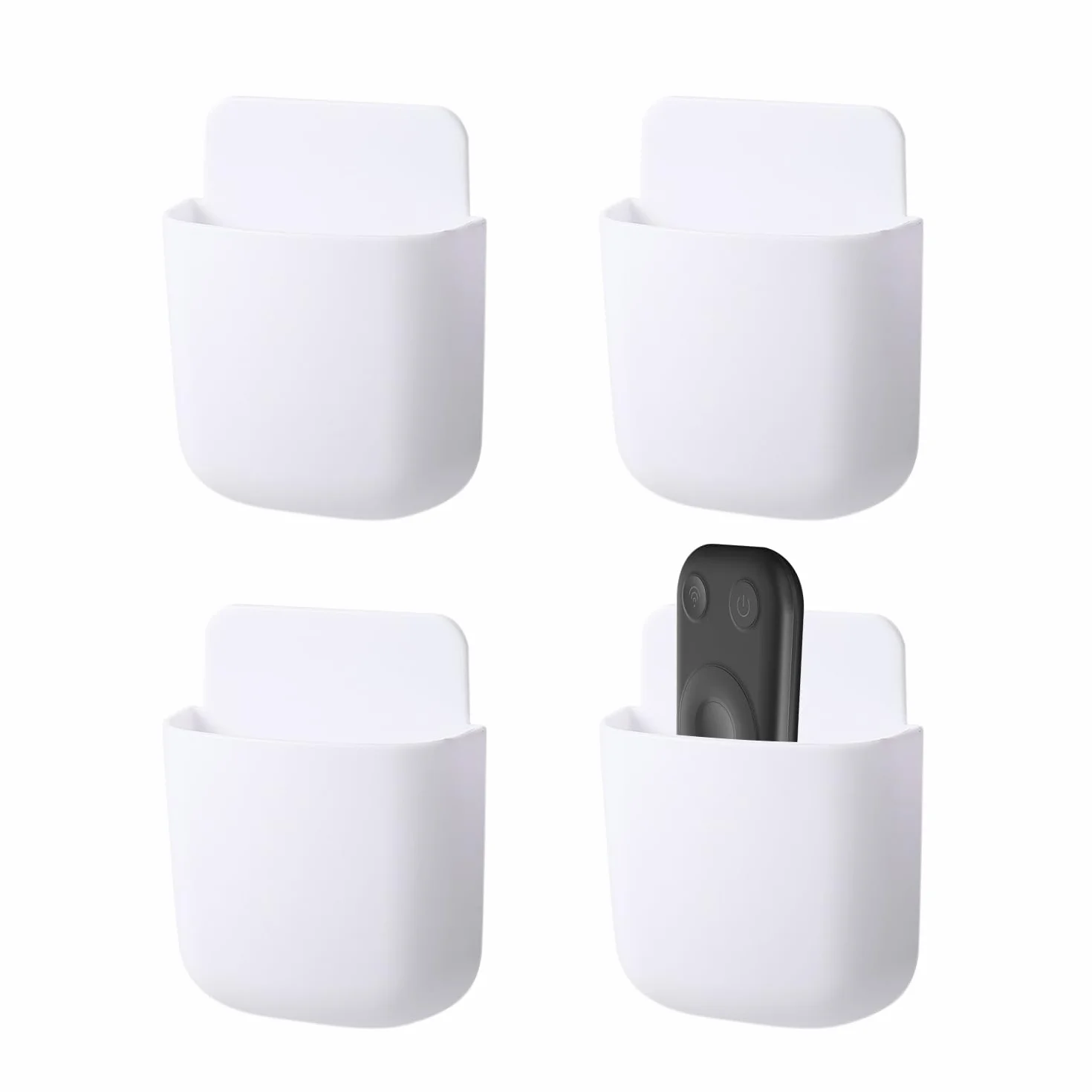 4 soportes para mando a distancia, soporte para mando a distancia, organizador de pared, color blanco