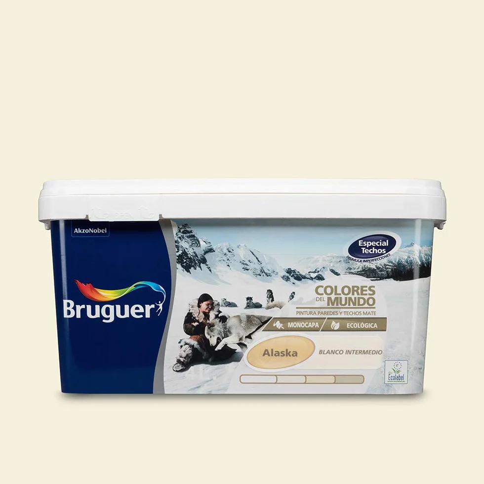 PINTURA PLÁSTICA COLORES MUNDO ALASKA BCO.INT. 4 L BRUGUER