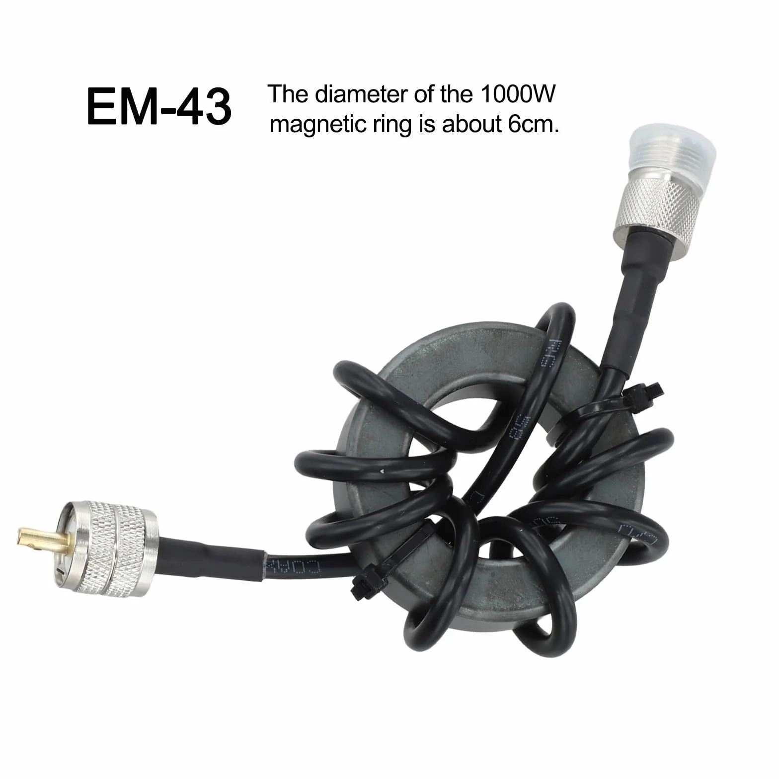 Balun de corriente 1:1 1.8-30MHz EM-43 para radio HF, interfaz M macho-hembra