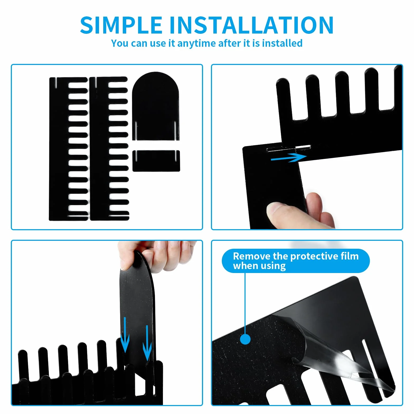 Soporte para Correo de Encimera, Portacartas con 12 Ranuras, Acrílico Negro