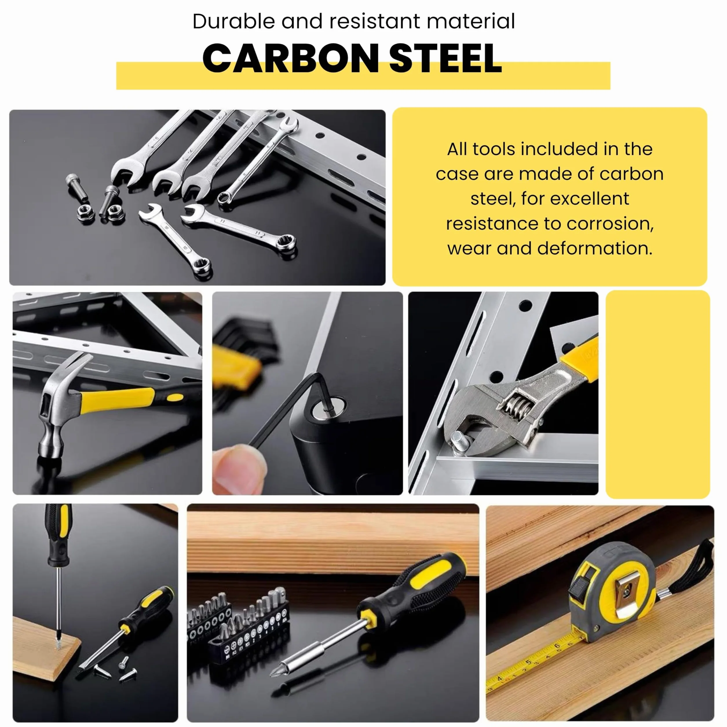Maletín de Herramientas Completo. Caja de Herramientas con 108 piezas. Set de Herramientas Manuales para Bricolaje. Juego de Herramientas Portátil y Organizado para Reparaciones del Hogar