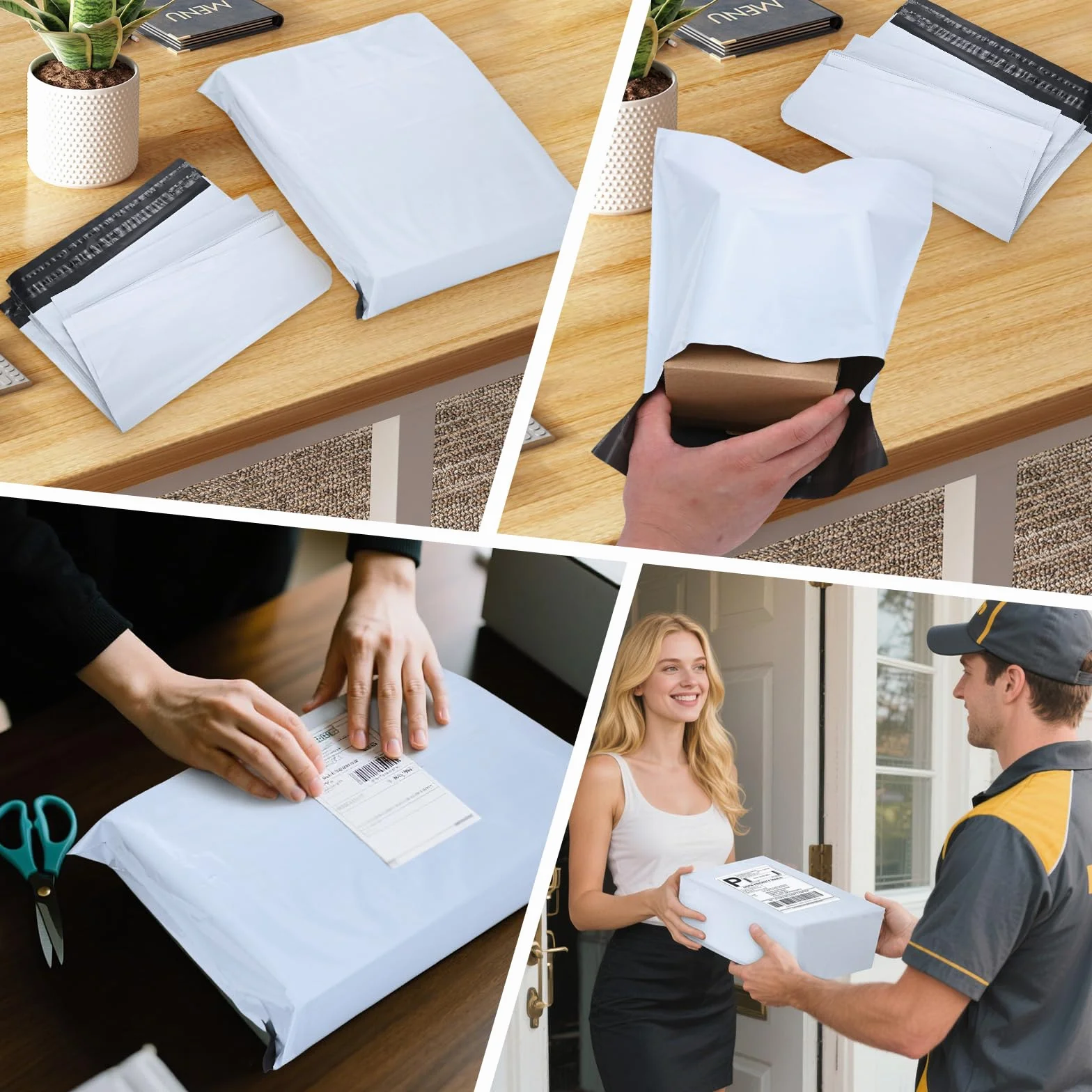 KOMABLEN 100 piezas Bolsas para Envíos 25x35cm PE Autoadhesivas Opacas Impermeables