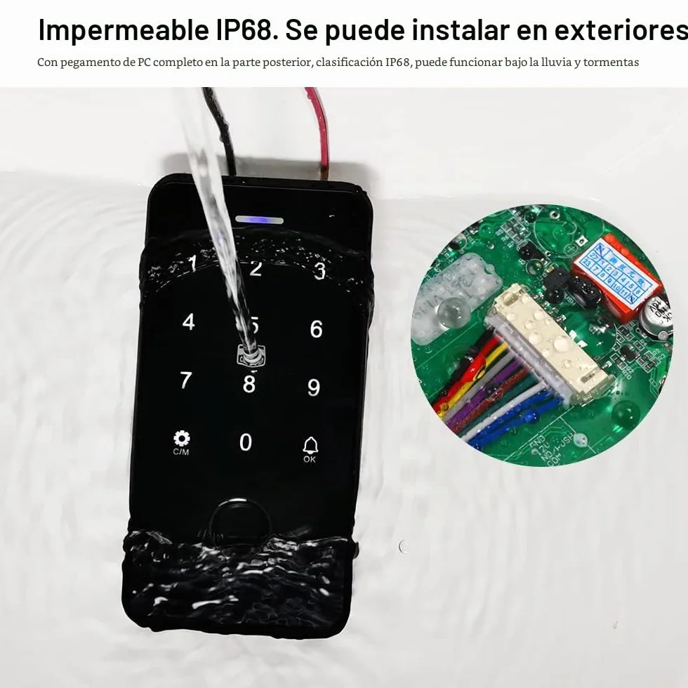 Fusyuly NFC Bluetooth Tuya Control de Acceso Teclado RFID IP68 Impermeable 13,56MHz Sistema de Huellas Dactilares Biométricas + Clave 10pcs
