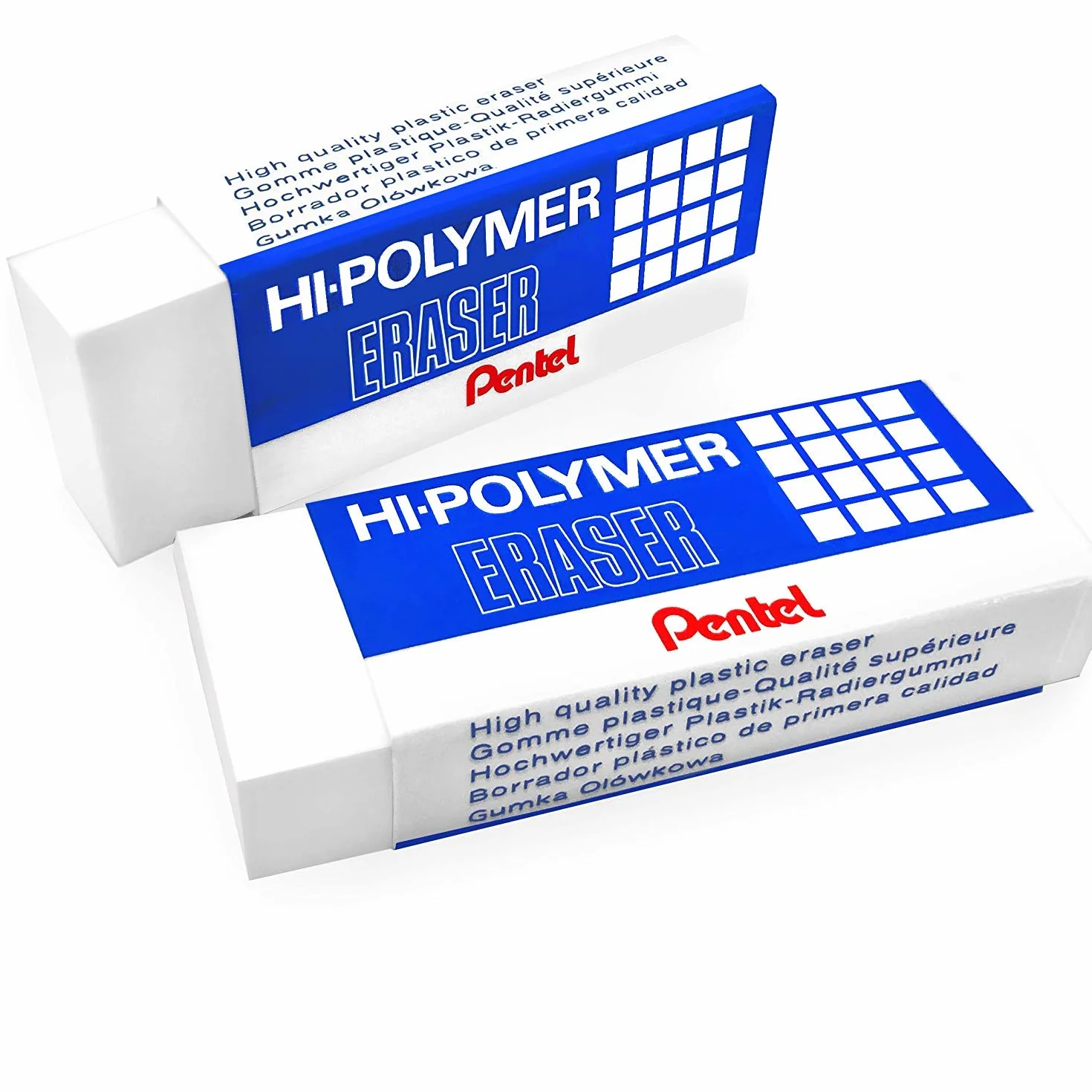 Pentel Polímero Jumbo Borradores Blanco Pack de 2
