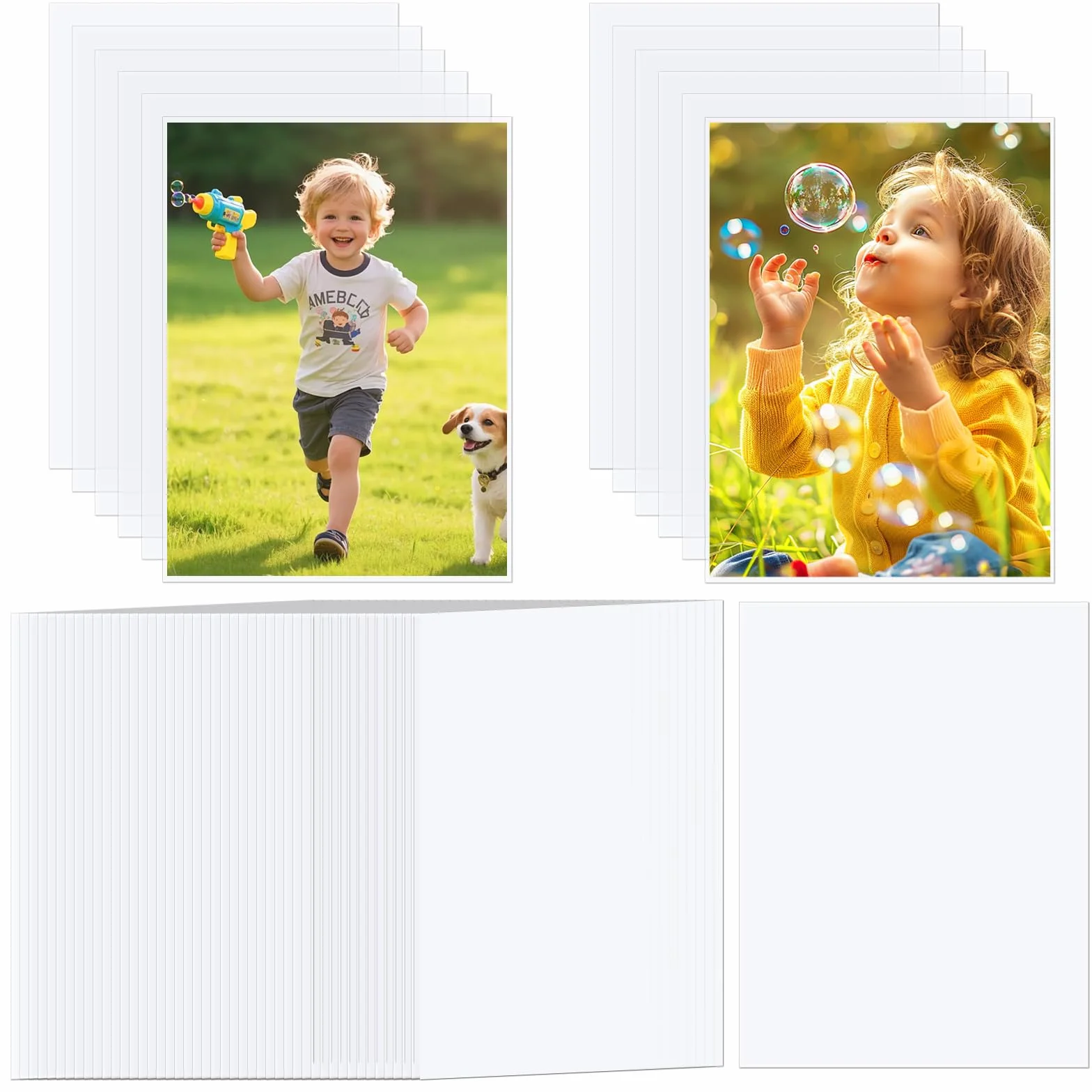 Fundas Transparentes 13 x 18 cm, Láminas Protectoras Plástico Impermeable para Fotos y Tarjetas