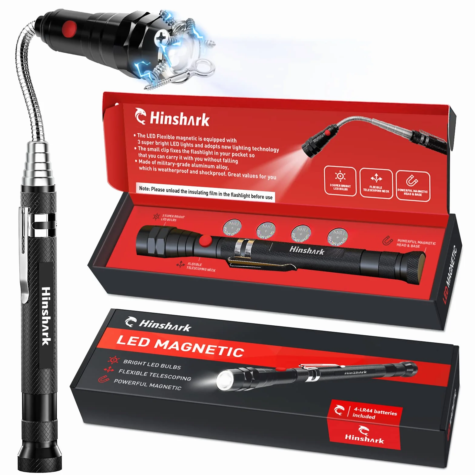 Hinshark Regalos para hombres, herramienta magnética LED, regalos para hombre para papá, regalos para él, regalos de cumpleaños para papá para hombres que lo tienen todo, regalos secretos de Navidad