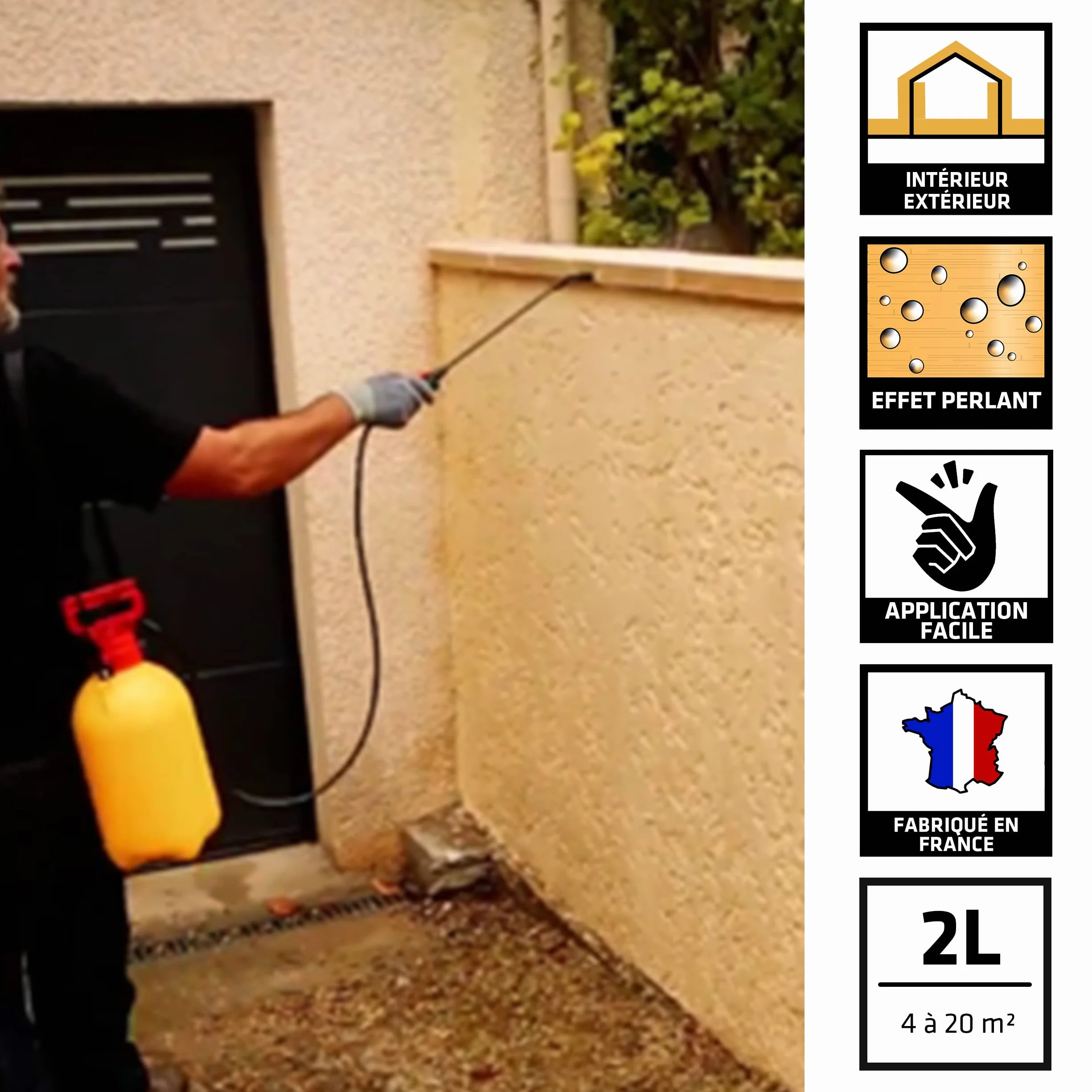 Sika – Protección repelente al agua, pared, techo y suelo – Sikagard 240 – Protector todo en 1 – Multisoportes – Int/Ext – Efecto perlante – Listo para usar – para 4 a 20 m2-2 L
