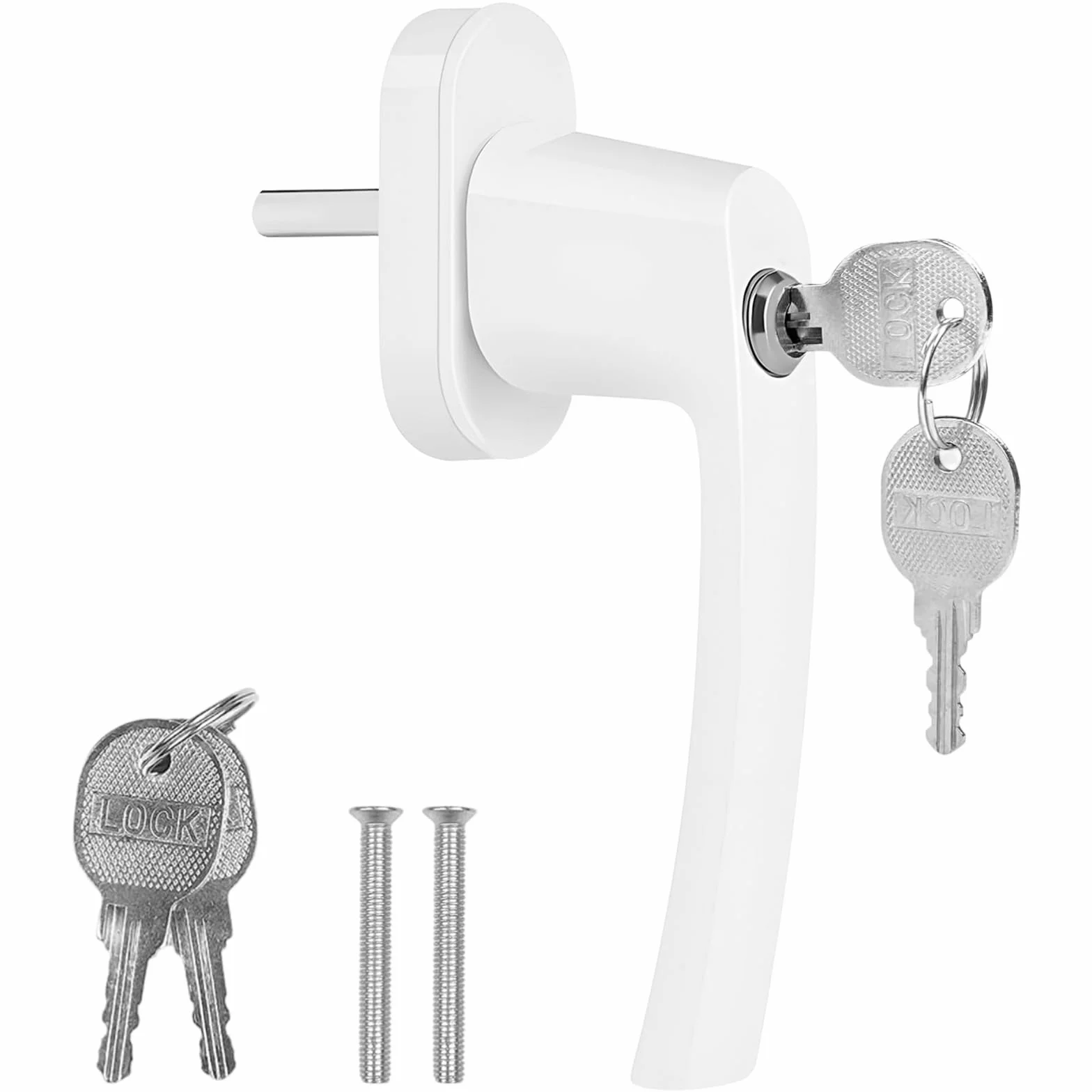 Tiradores de ventana con cerradura, de aluminio, con 2 llaves para ventanas y terrazas