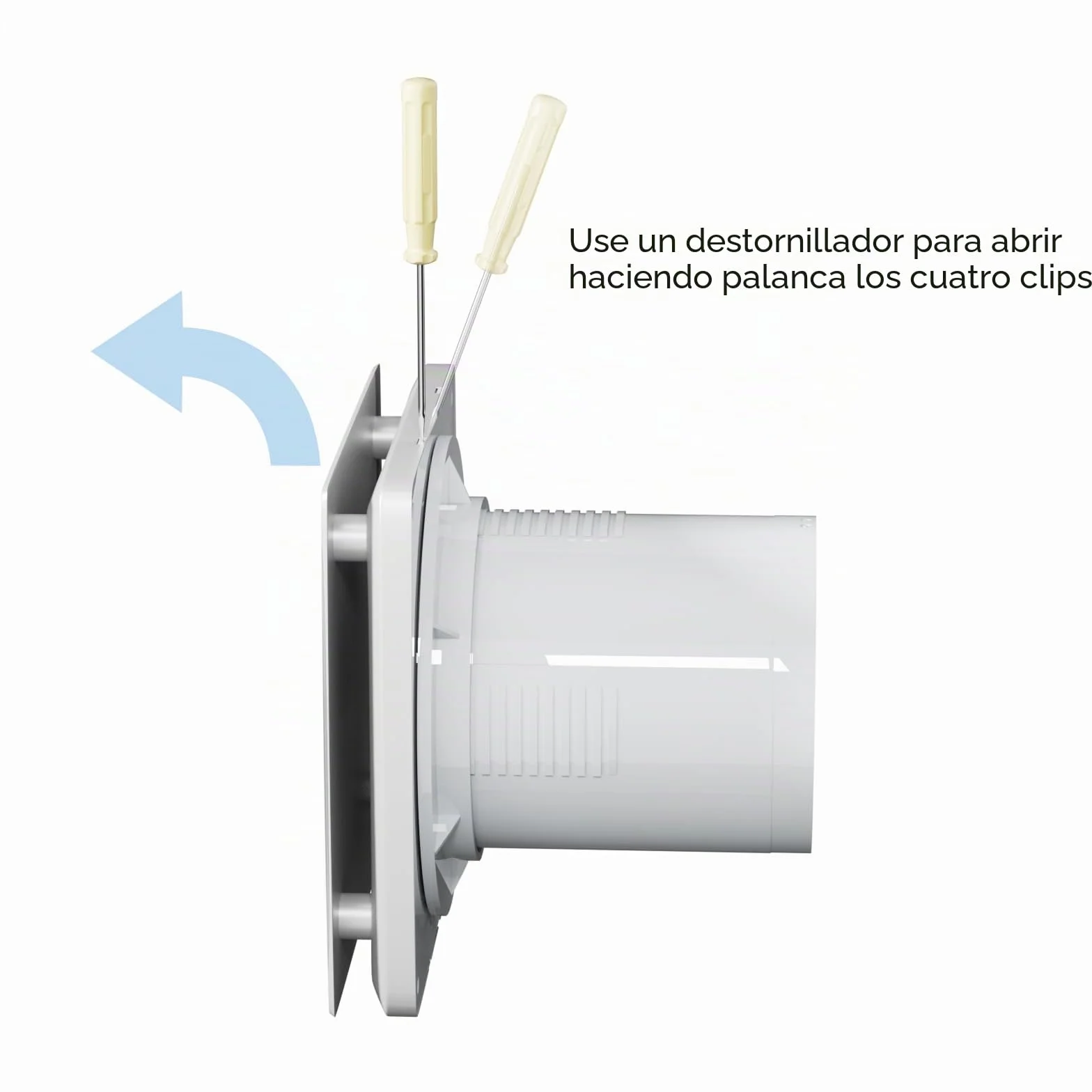 Ventilador extractor silencioso 100 mm baño sensor humedad temporizador blanco cuadrado 95 m³/h pared ventana cocina ducha