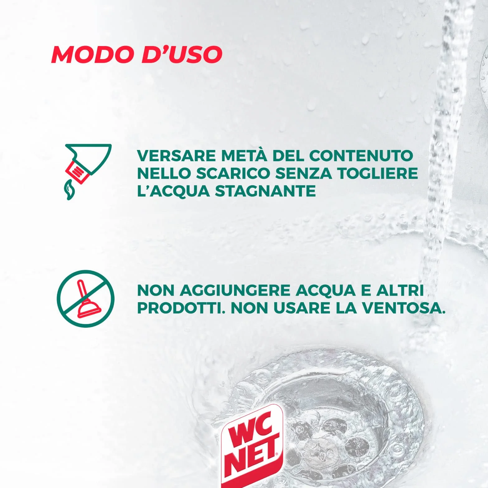 Wc Net Professional – Desatascador 5 acciones en 1, desatascador de tuberías y antical, 1000 ml x 4 paquetes