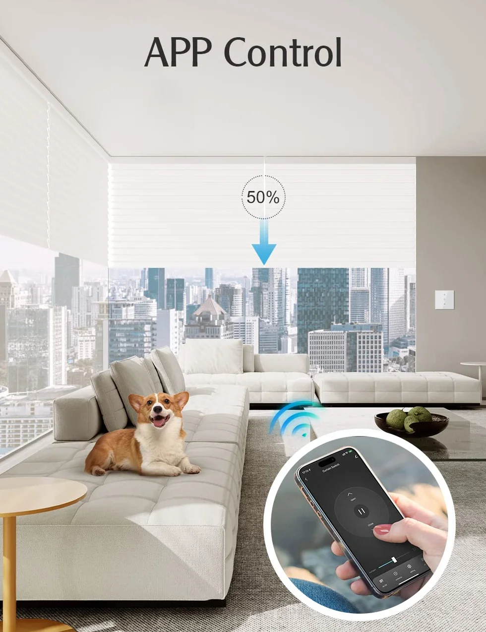 【6.1 Gen】Interruptor persiana WiFi Maxcio compatible con Alexa, Google Home, Interruptor Persiana con Control de Porcentaje, Temporizador y Control de Voz, Requiere Cable Neutro, 2.4G WiFi
