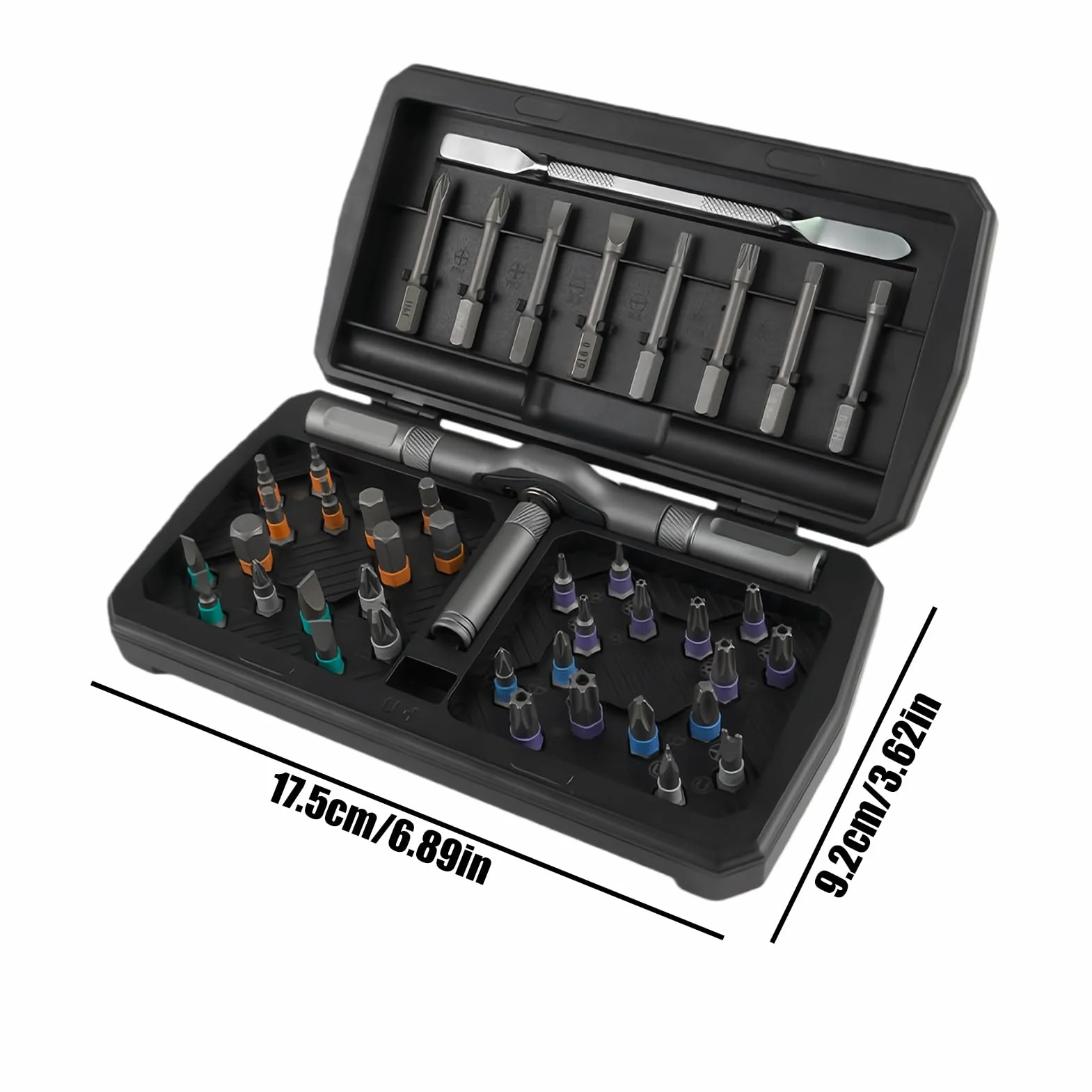 Juego De Destornilladores Magnéticos con Estuche Magnético 43 en 1 | Kit de Destornilladores para Ordenador Para Hogar Garaje Bicicleta Gafas De Sol Gafas