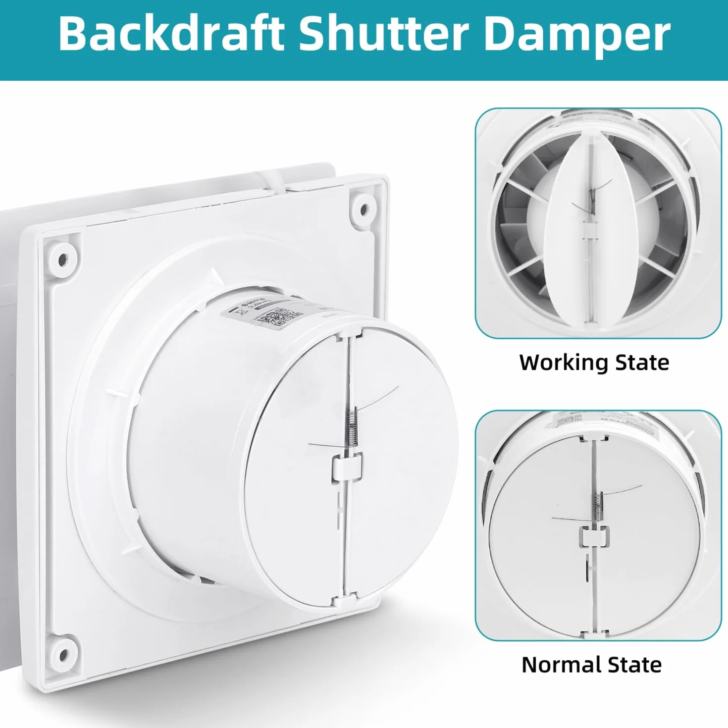 Aigostar Extractor de Baño 150mm, Extractor de Aire Silencioso 18W con Válvula Anti retorno