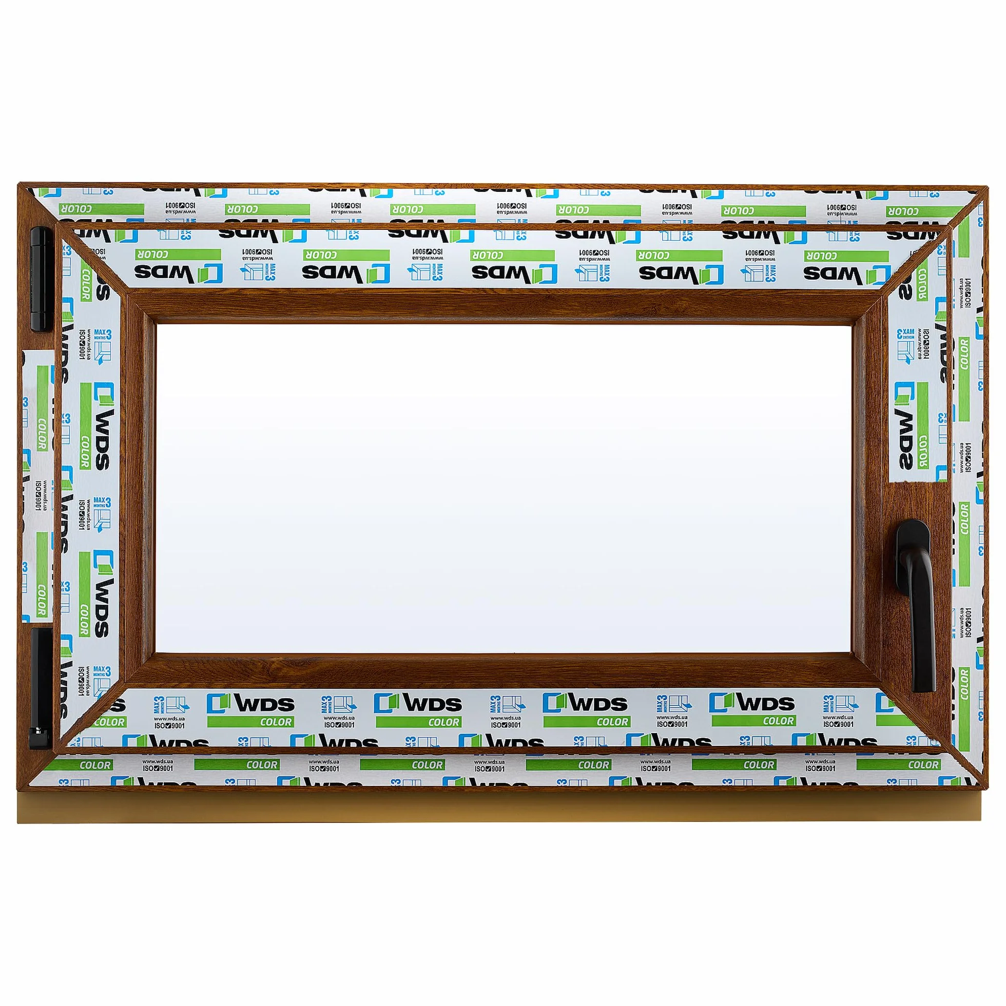 Ventana de PVC - Ventana de Plástico - Resistente a las Influencias Ambientales - Protección Contra Robo - Aislamiento Contra Ruido, Viento - Roble Dorado - 800x500cm - 4-16ar-4i