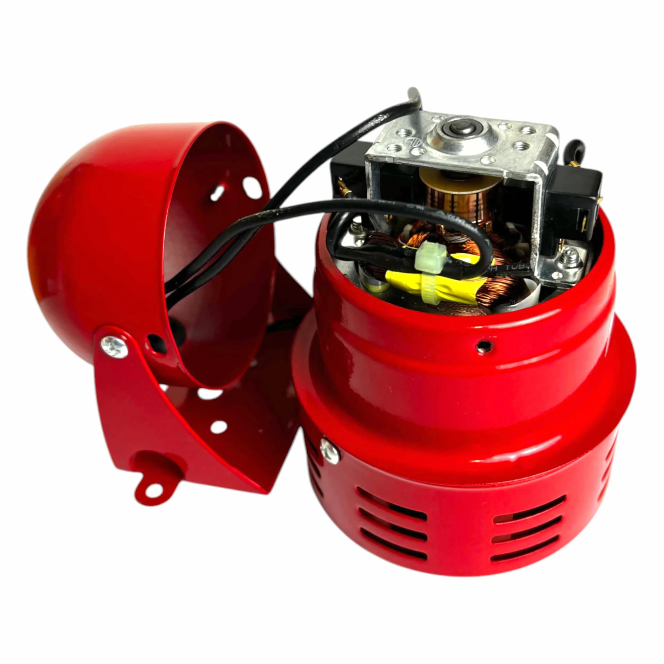 Sirena Control WiFi | Potente Motor 220V | Control Remoto Relé WiFi Incluido | Adhesivo Incluido | Sonido Alarma | 120DB | Metal Rojo | Compatible wallswitch AJAX | Google , Alexa, Tuya. | MS-190