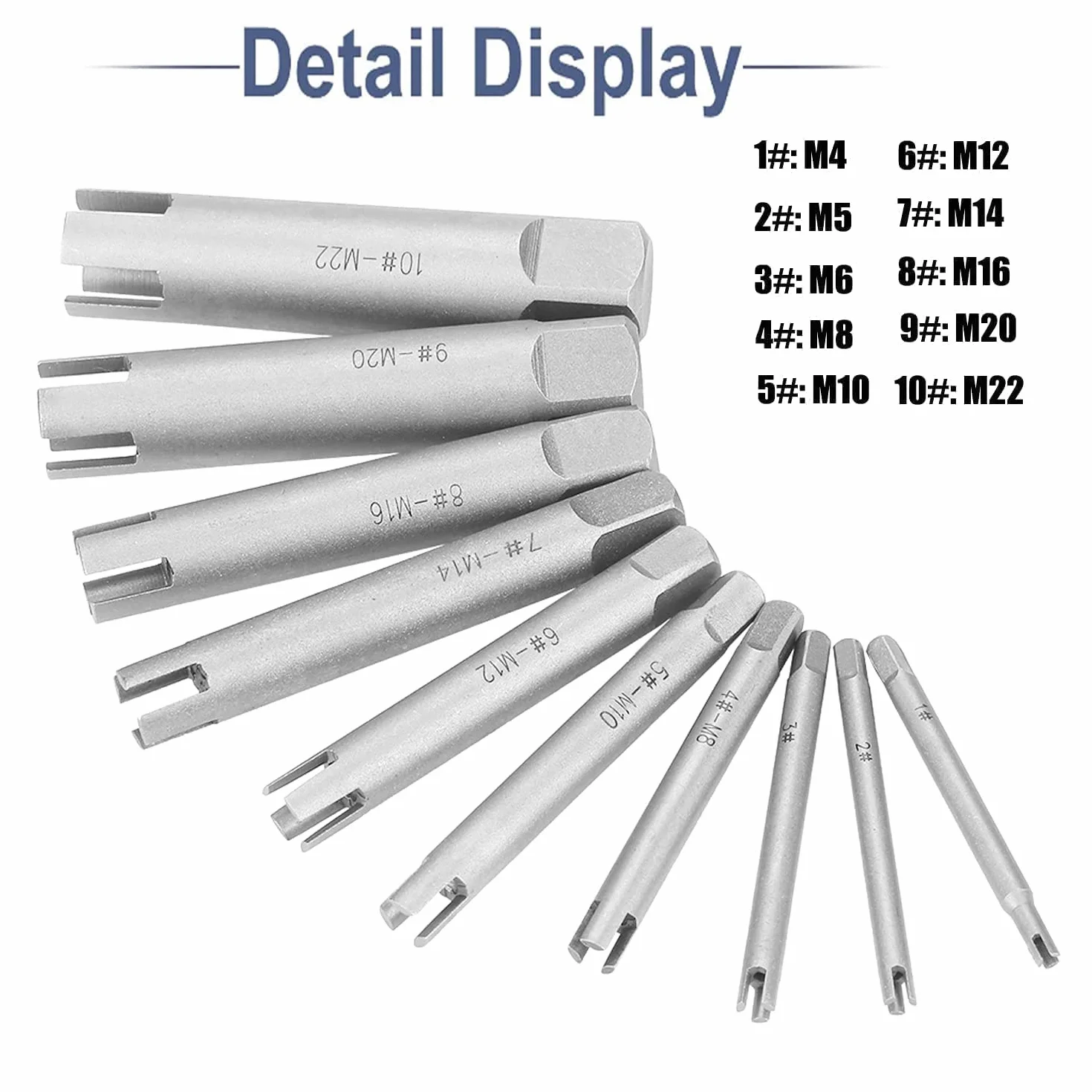 Tyenaza Extractor de Machos Rotos, Extractor de Tornillos Dañados, 10 Piezas Juego de Extractor de Machos de Rosca Pelado, Extractor de Grifo para ReparacióN el Hogar, Mantenimiento de Equipos