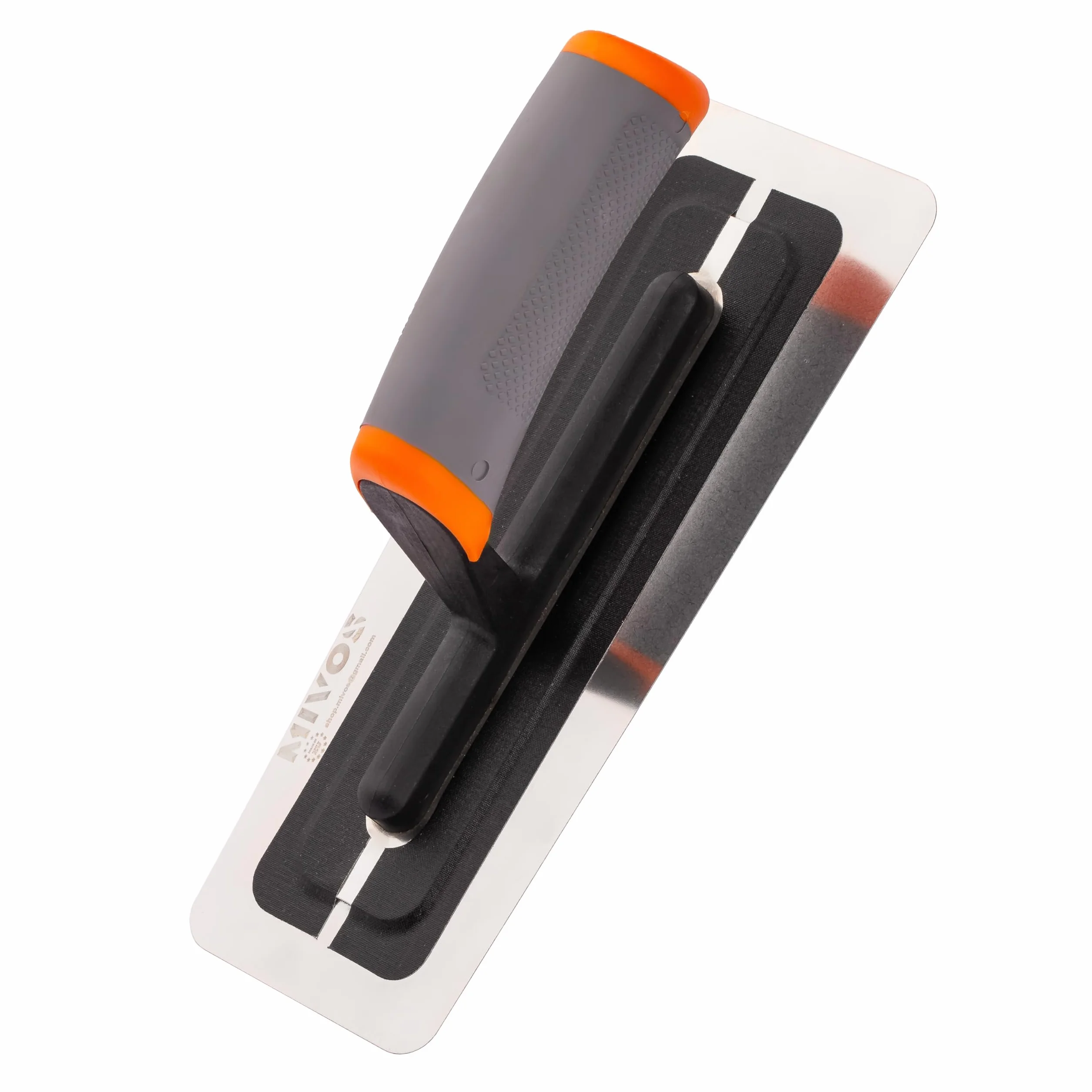 MIVOS llana alisadora de acero inoxidable 240mm - Premium - llana alisadora profesional de acero inoxidable con empuñadura blanda ergonómica - Llana alisadora MADE IN EU