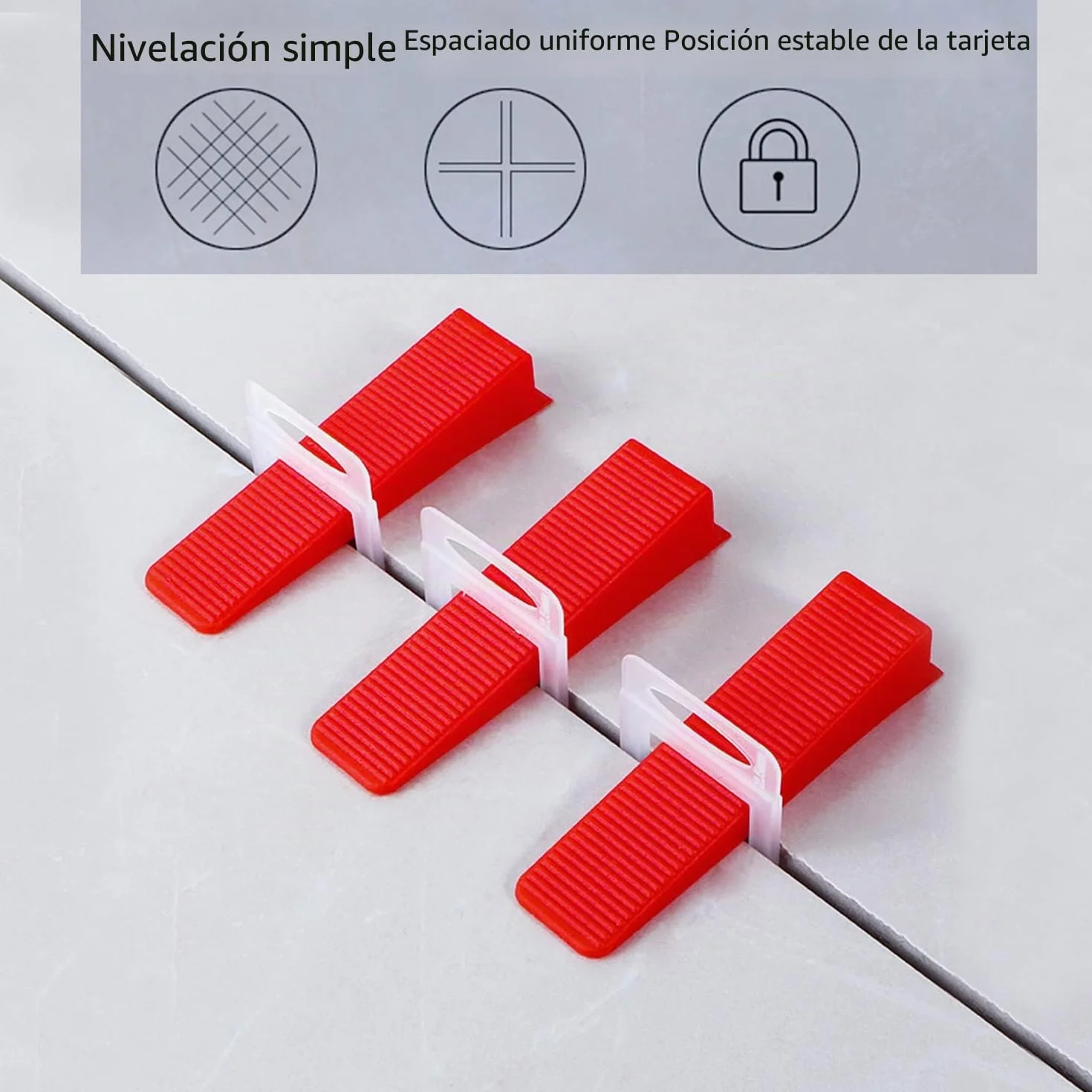 Sistema de nivelación de azulejos,400 lengüetas de1.5 mm, 100 cuñas reutilizables espaciador, güetas para azulejos con un grosor de 3 a 12 mm. (1.5MM)