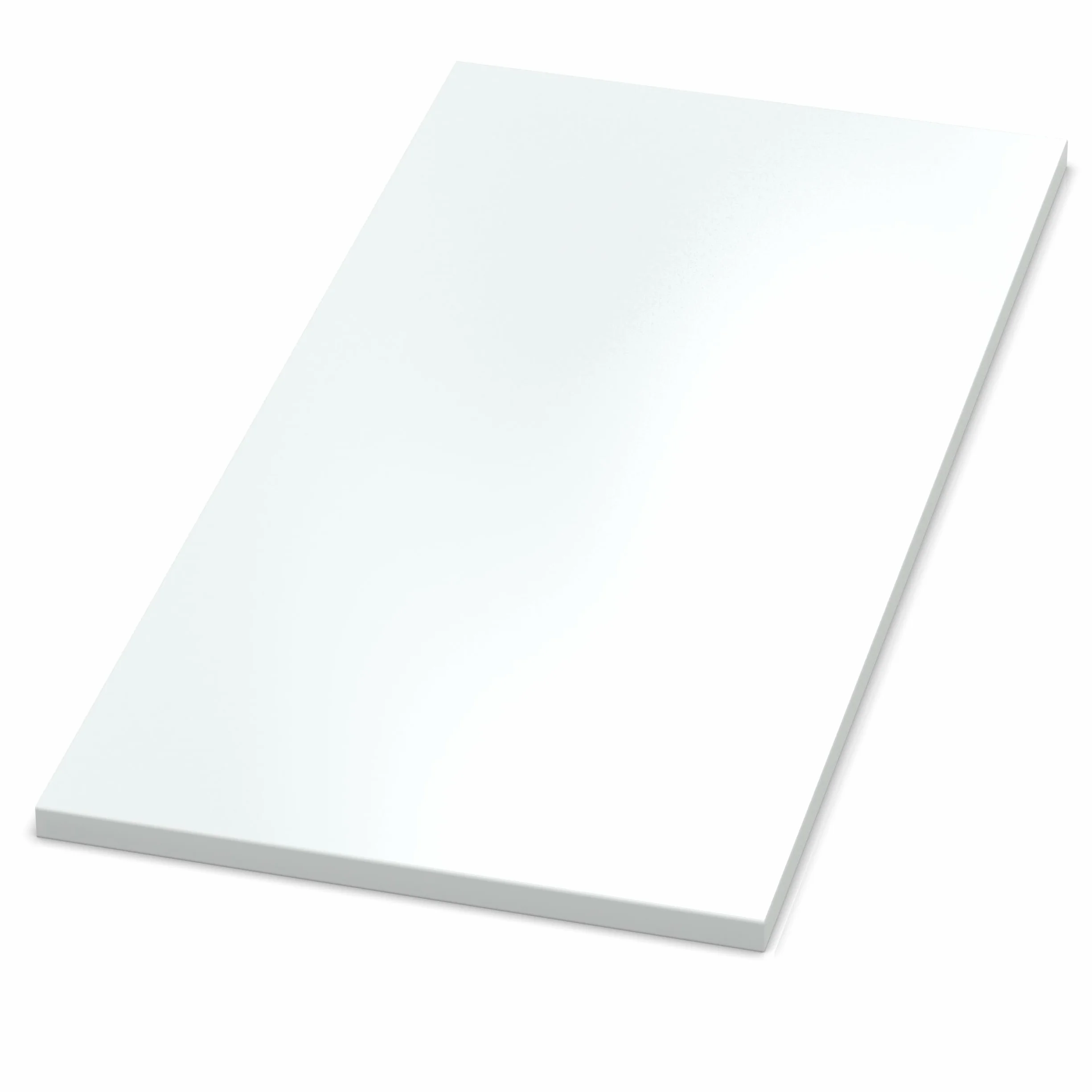 AUPROTEC Tablero de mesa de 25 mm, color blanco cristal, 70 x 50 cm, tablero de partículas con borde ABS de 2 mm y revestimiento de poliuretano, revestimiento de resina de melamina, resistente e