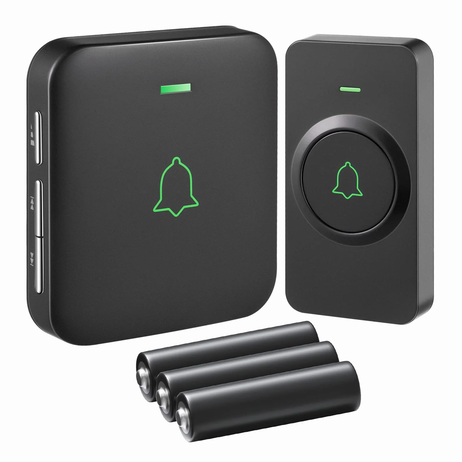 AVANTEK Waterpoof Timbre de puerta inalámbrico, funciona con pilas, funciona a 1000 pies, kit de timbre portátil con 52 melodías, 5 niveles de volumen y sonido de calidad de CD