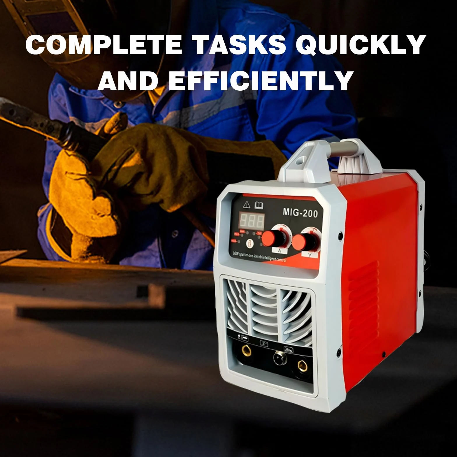 Soldador Inverter 3 en 1 MIG-200, Soldador de Hilo Sin Gas y con Gas, MMA y TIG, 200A IGBT, Pantalla Digital LED, Kit Completo para Bricolaje y Profesionales