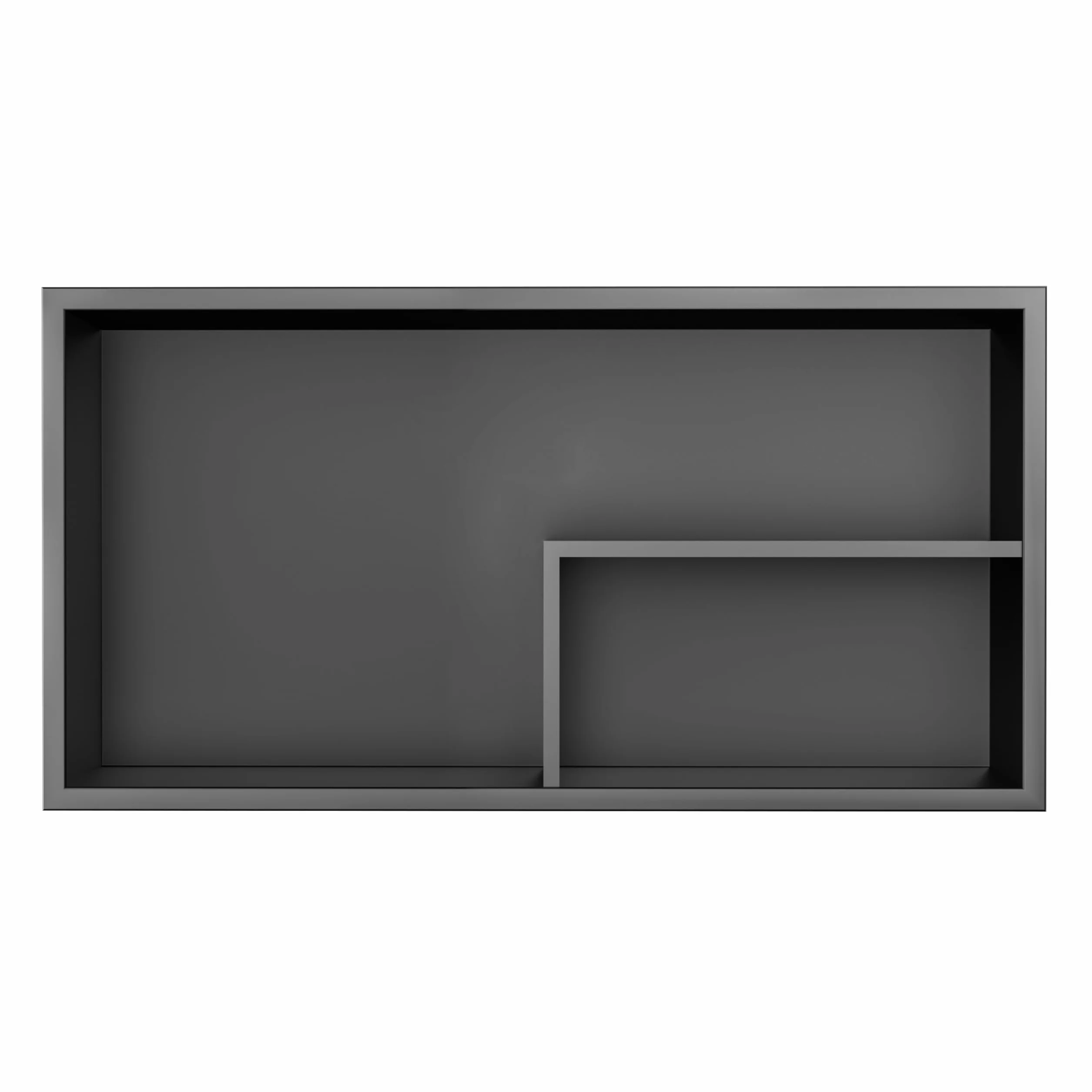 Nicho de ducha de acero inoxidable, 60 x 30 x 10 cm, sin necesidad de baldosas, doble estantes de pared, estante de ducha empotrado para almacenamiento de baño, color negro, estilo 1