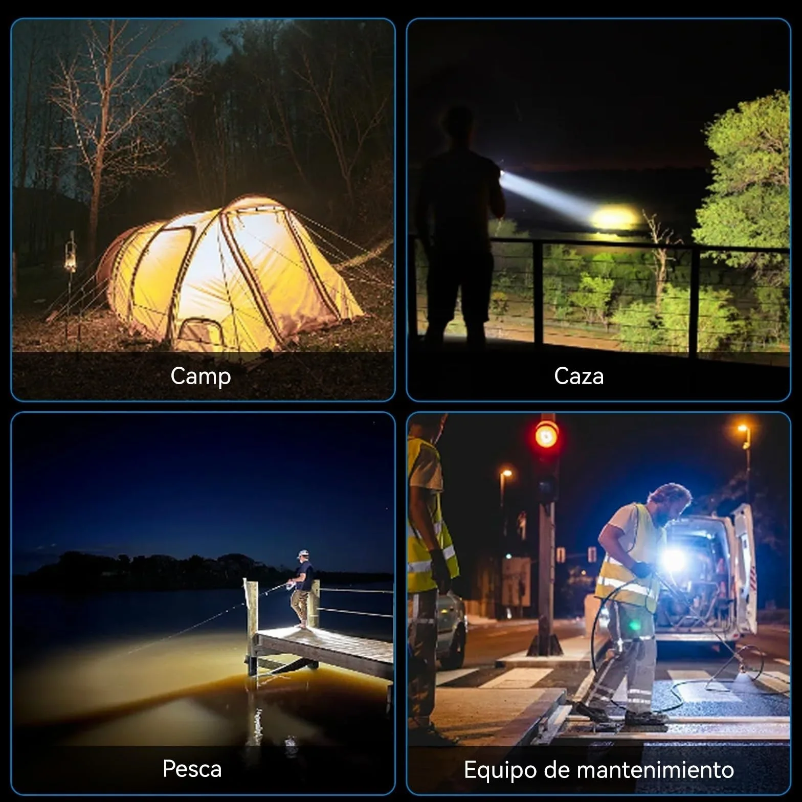 LETOUR Linternas LED Alta Potencia,350000LM Linterna LED Recargable 9 Modos Linterna Potente Linternas Alta Potencia Recargable Flashlight Luz Emergencia Casa para Camping