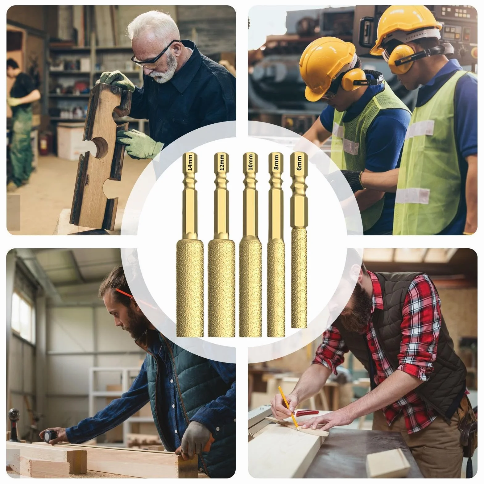 Brocas Para Azulejos Herramientas Para Perforar Y Lijar Vidrio | Juego De Brocas Para Materiales Duros Para Reformadores Fontaneros Electricistas Trabajos en Hormigón y Piedra Proyectos de