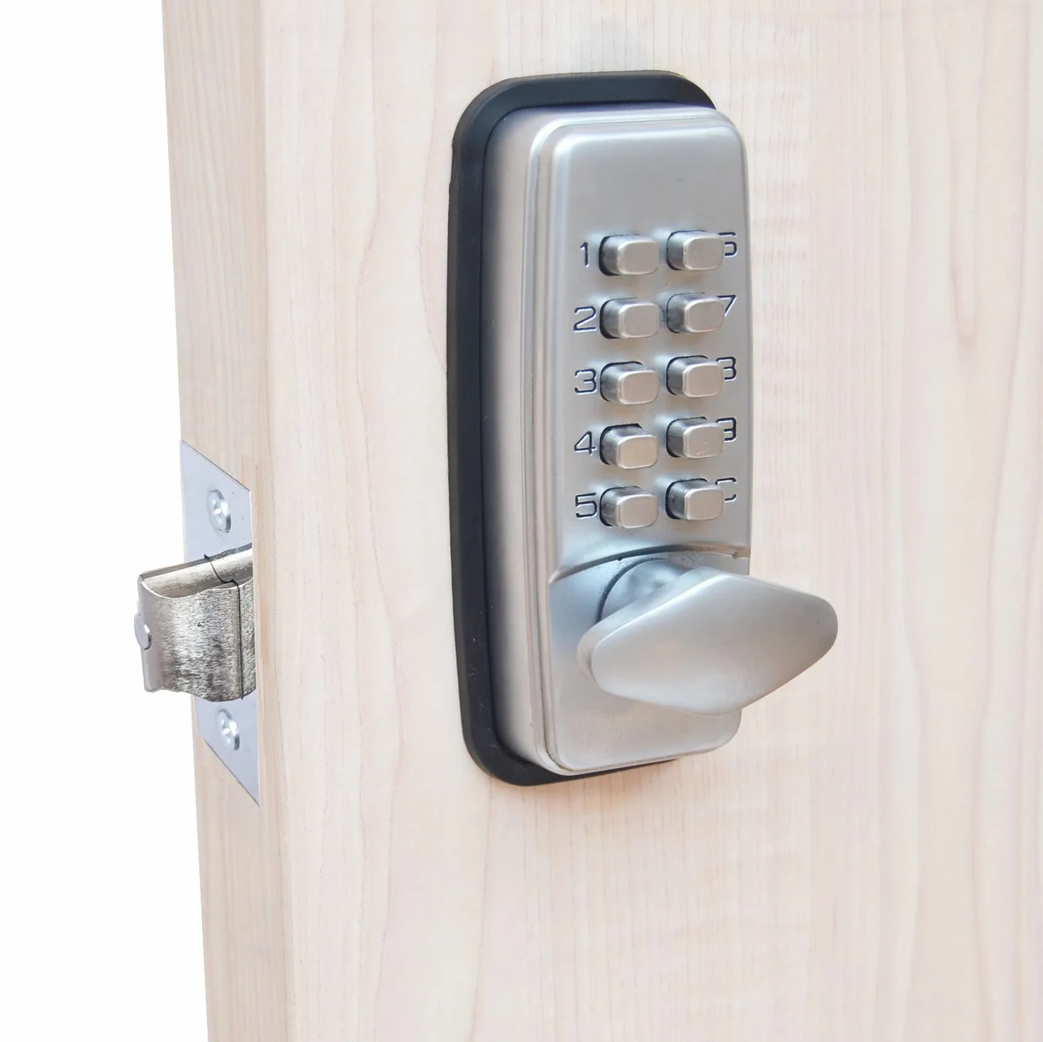 Cerradura digital para puerta con código de bloqueo de HomeSecure, resistencia meteorológica, cromada,plata