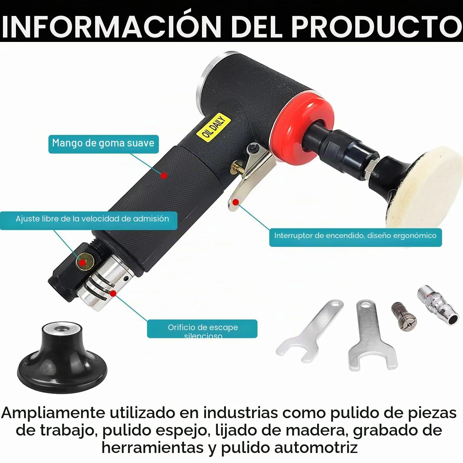 mini Juego de Lijadora de Aire Comprimido, Kit para Pulidora Coche, Amoladora Pequeña, Lijadora Neumática, Mini Amoladora Eléctrica de Alta Velocidad con Kit de 20 Discos Intercambiables