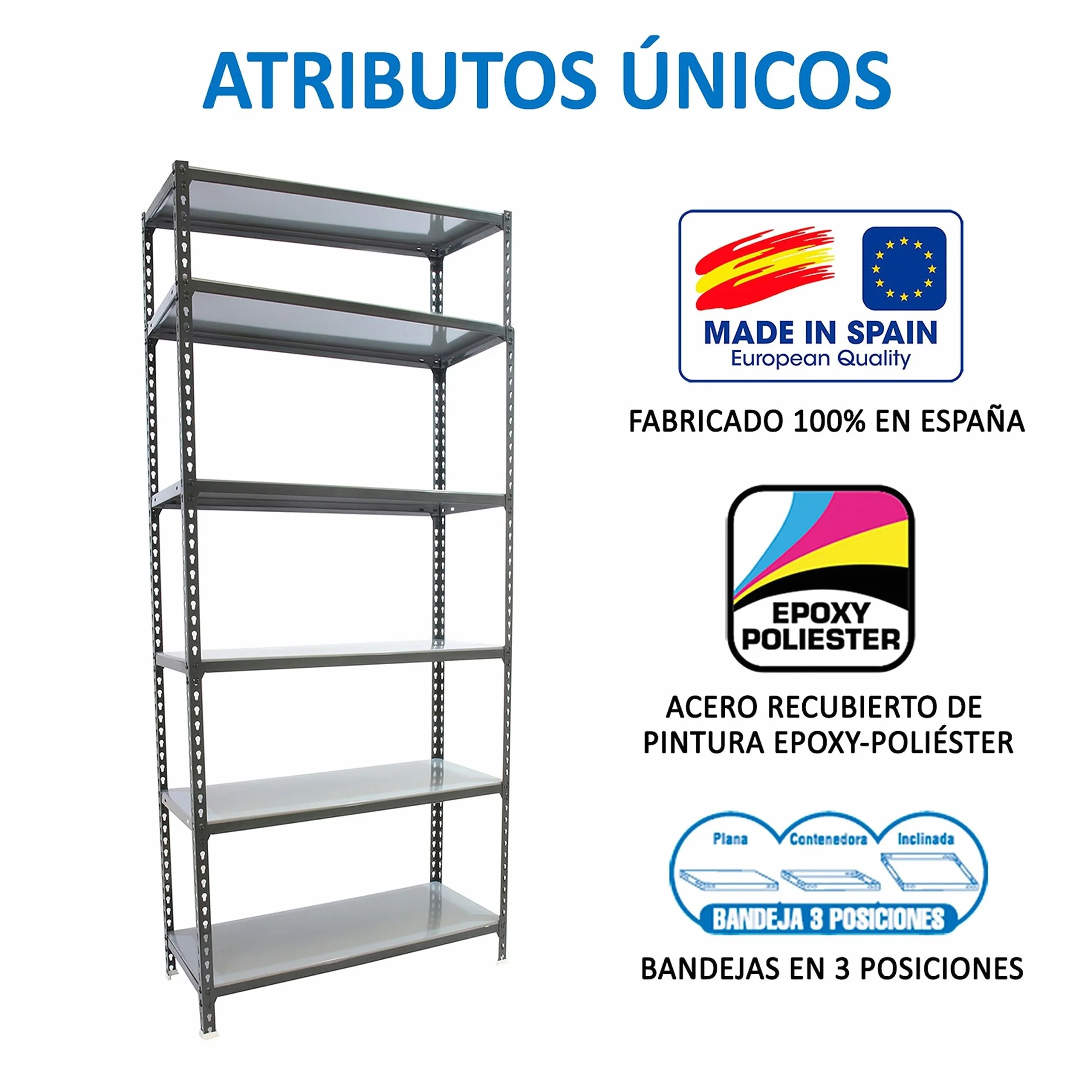 Simon Rack Estanterias Metalicas, 2500x800x500 mm, 6 Baldas de Metal, 180 kg de Punto Flexión, Estanterias Almacenaje, Antracita/Galva - Simonclick