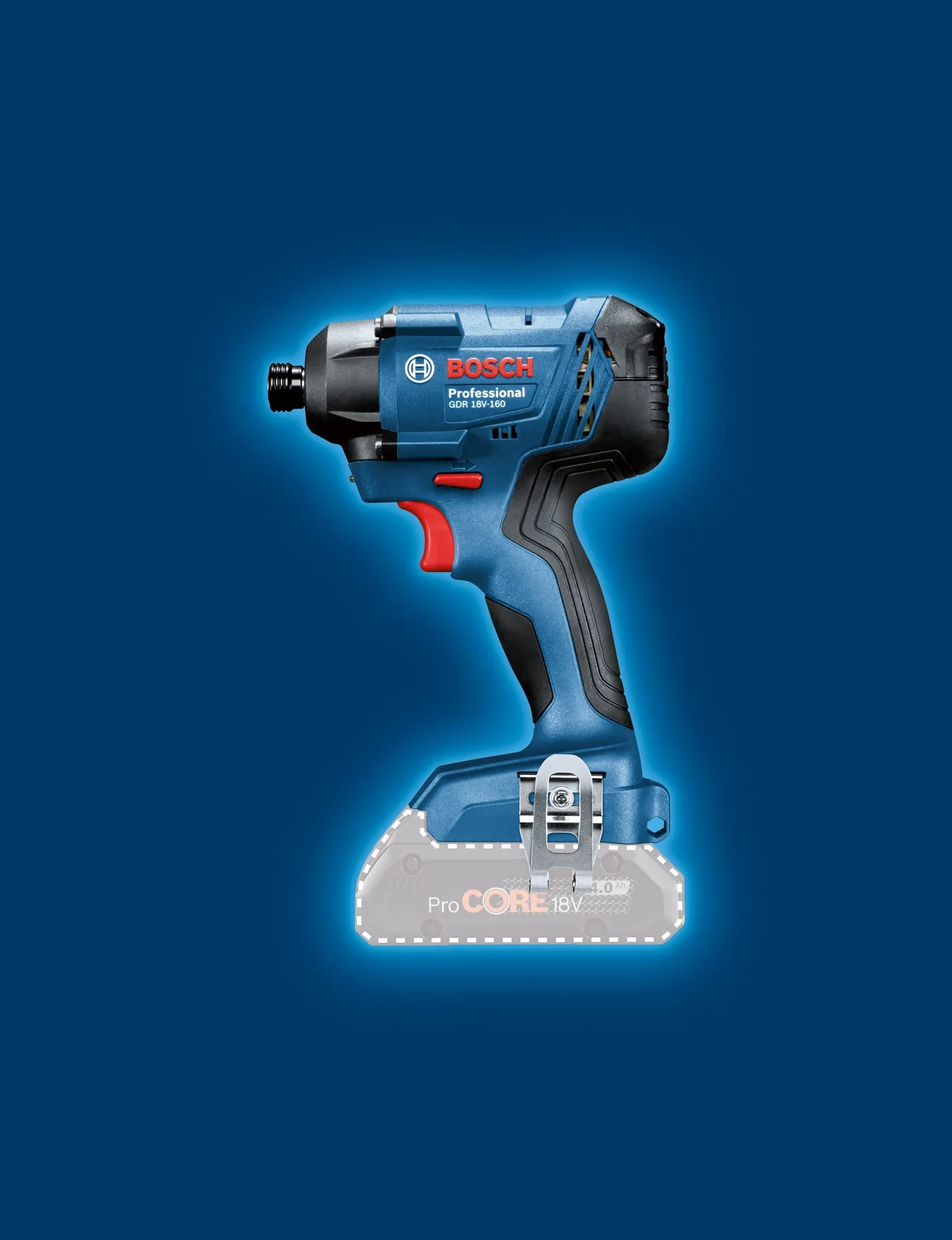 Bosch Professional GDR 18V-160 - Atornillador de impacto a batería (18V, 160 Nm, sin batería, en caja)