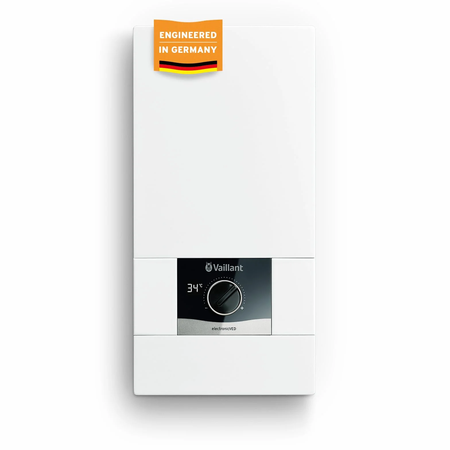 Vaillant Calentador de agua electrónico VED E 21/8, resistente a la presión, 21 kW, 400 V, temperatura de salida precisa, ajustable, pantalla digital, 0010023778, [clase energética A]