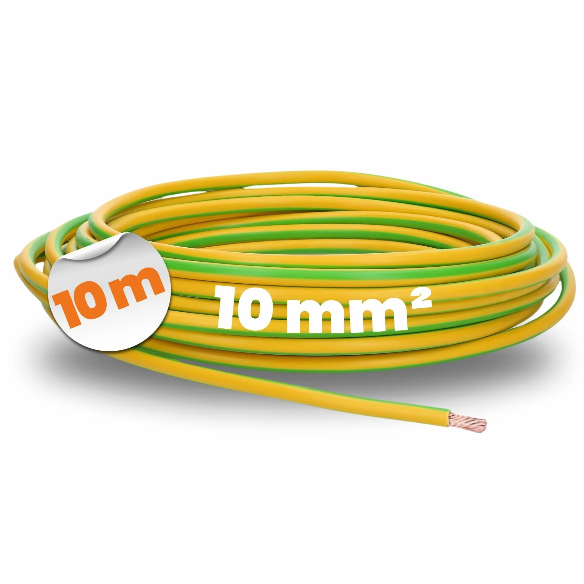 Lapp 4520005 H07V-K 10 mm² - Cable de toma de tierra flexible (PVC, 10 m), color verde y amarillo