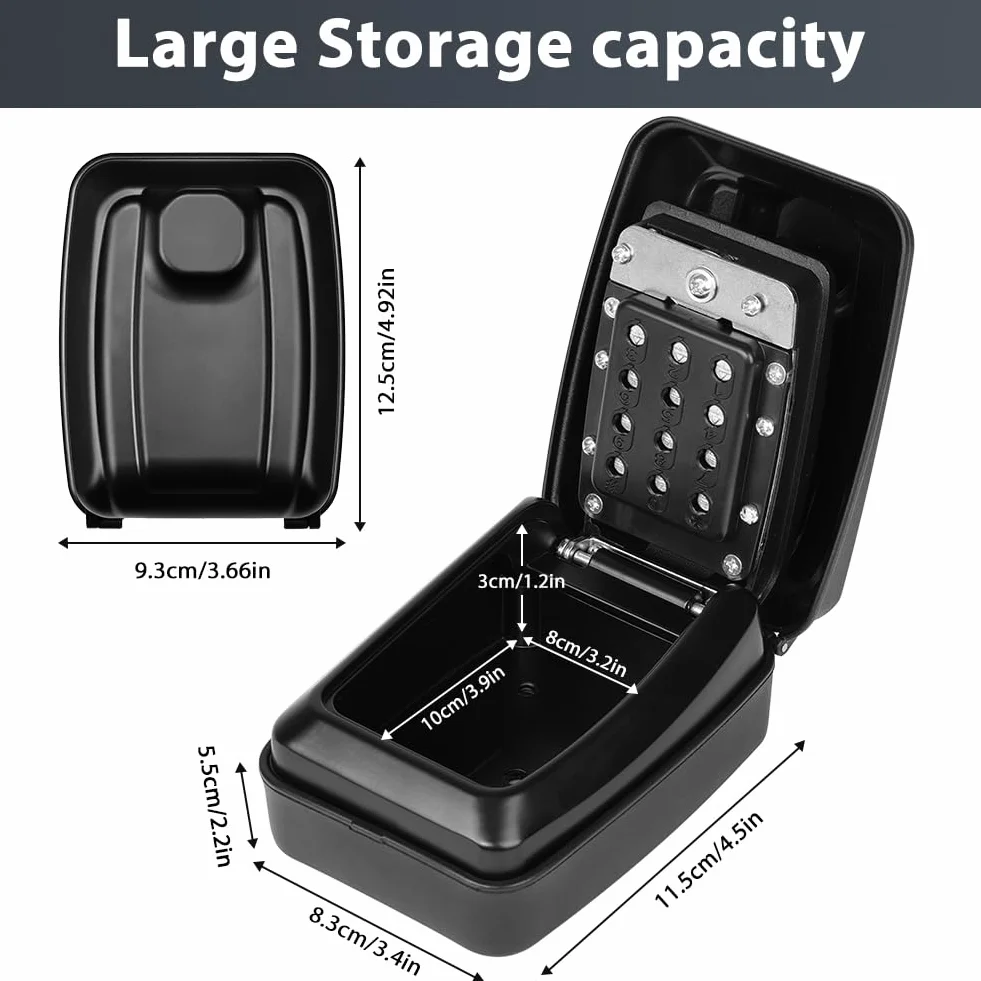 HOTUT Caja de Seguridad para Llaves, Grande Cajetin Llaves con Código 12 Dígitos, Impermeable