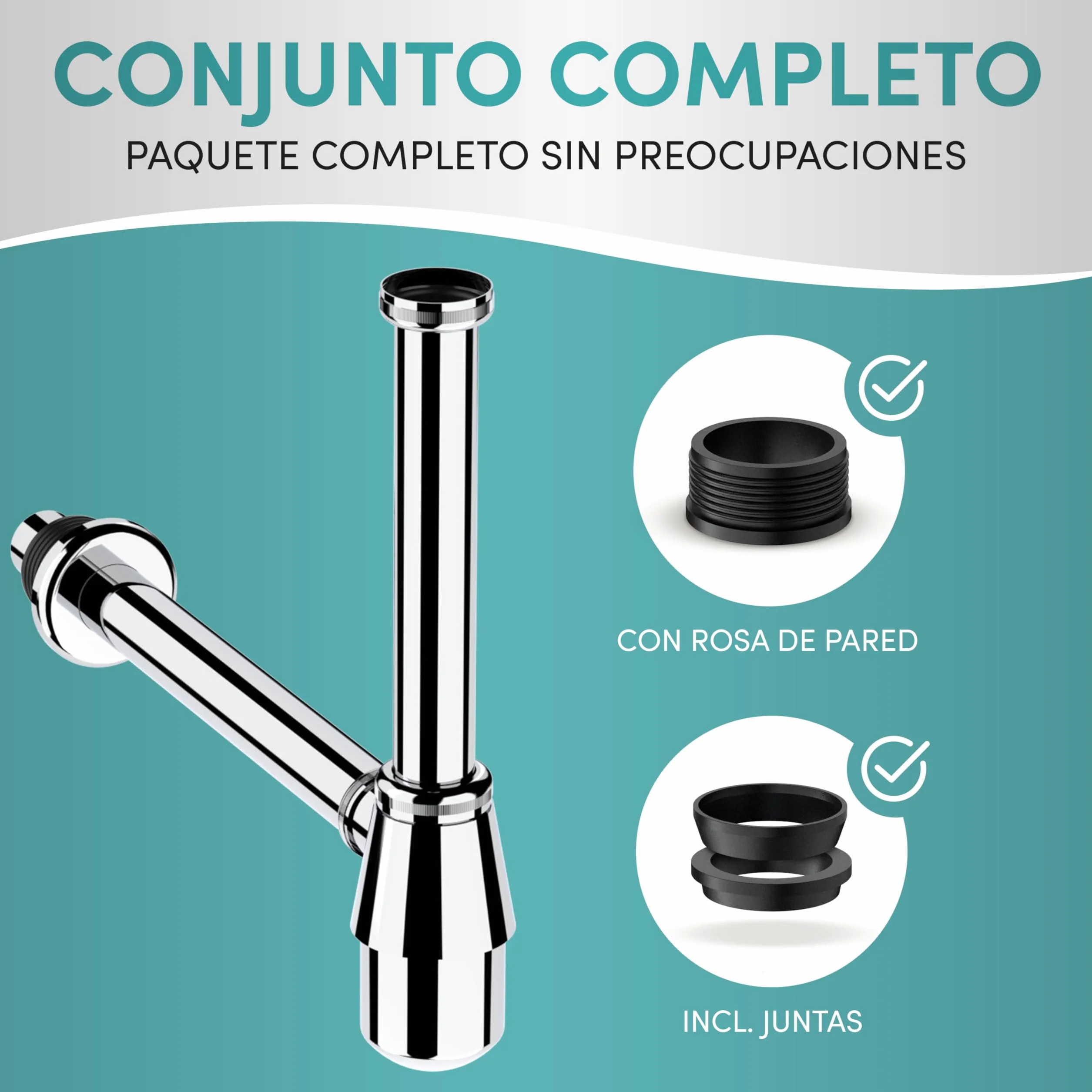 Engelbach Sifón Lavabo Universal Flexible 1 1/4" Cromado Antiolores