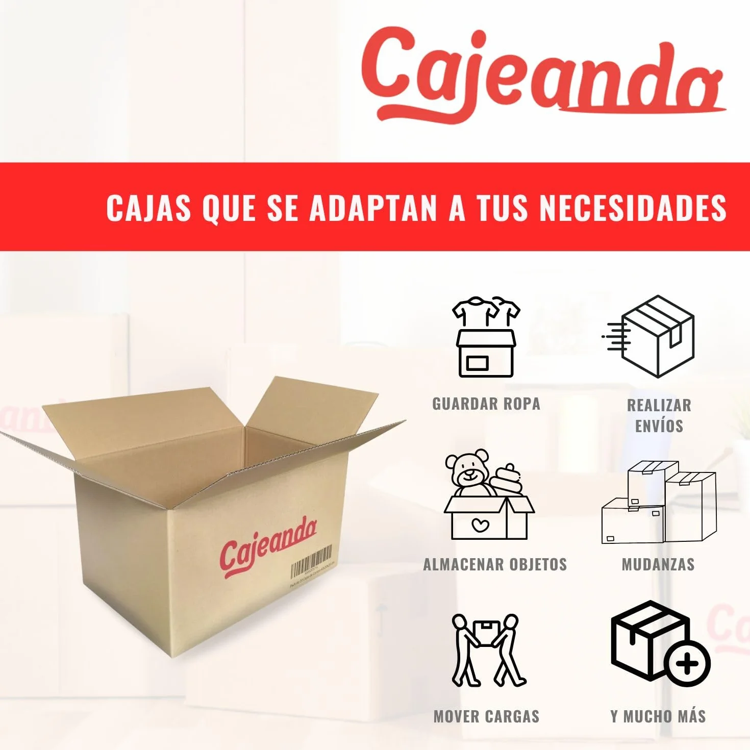 Cajas de Cartón Automontables 21 x 10 x 7 cm Canal Simple Blanco Pack 50