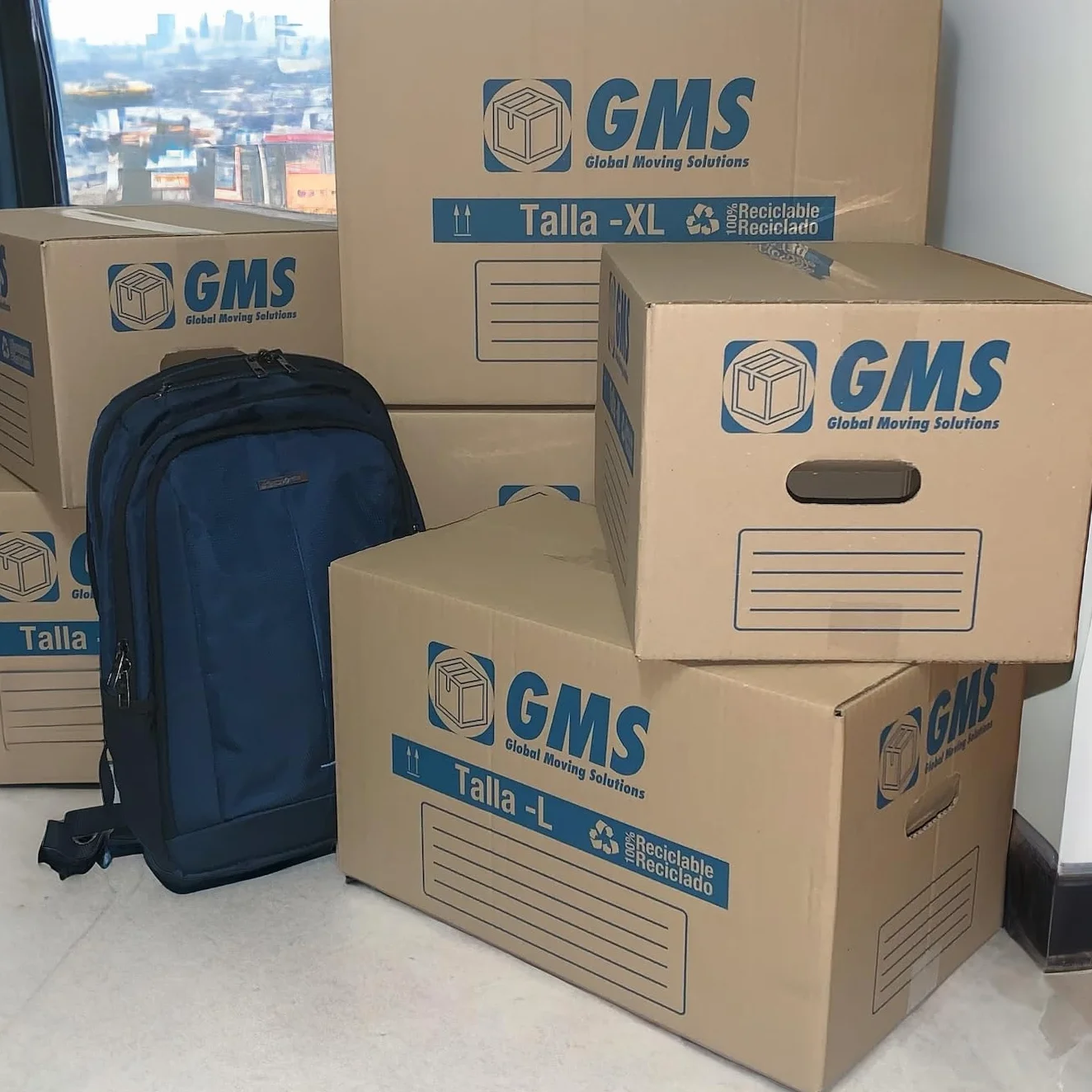 Cajas Mudanza 50x30x30cm Carton Gran Capacidad Precinto GMS Almacenaje Asas 20 Cajas