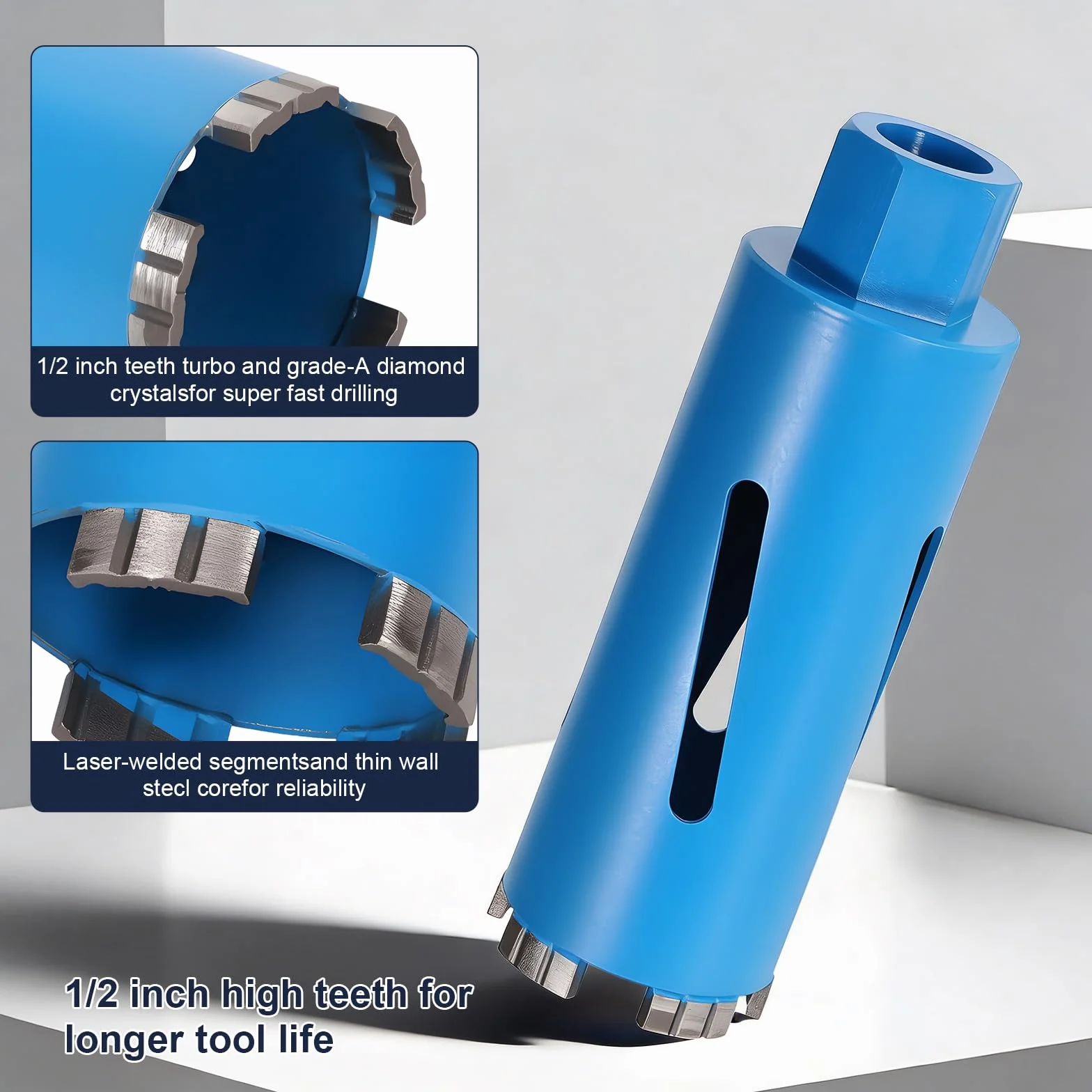 Corona de perforación de diamante M16, diámetro de 68 mm, avellanador de latas para taladro de núcleo, 110 mm, corona de perforación húmeda y seca con turbo, avellanador de latas de diamante